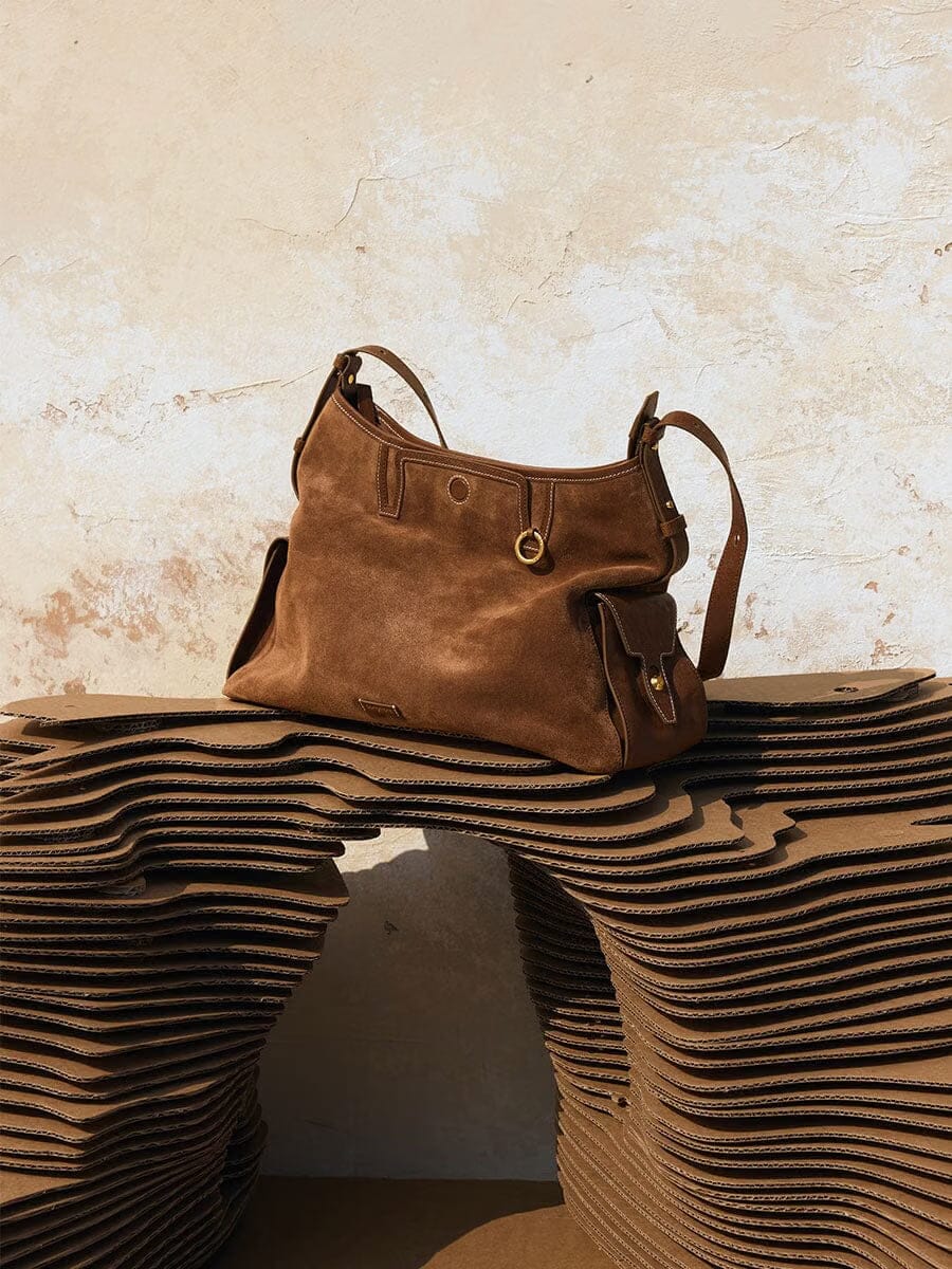 Songmont Medium Yore Hobo Bag Sandal Suede