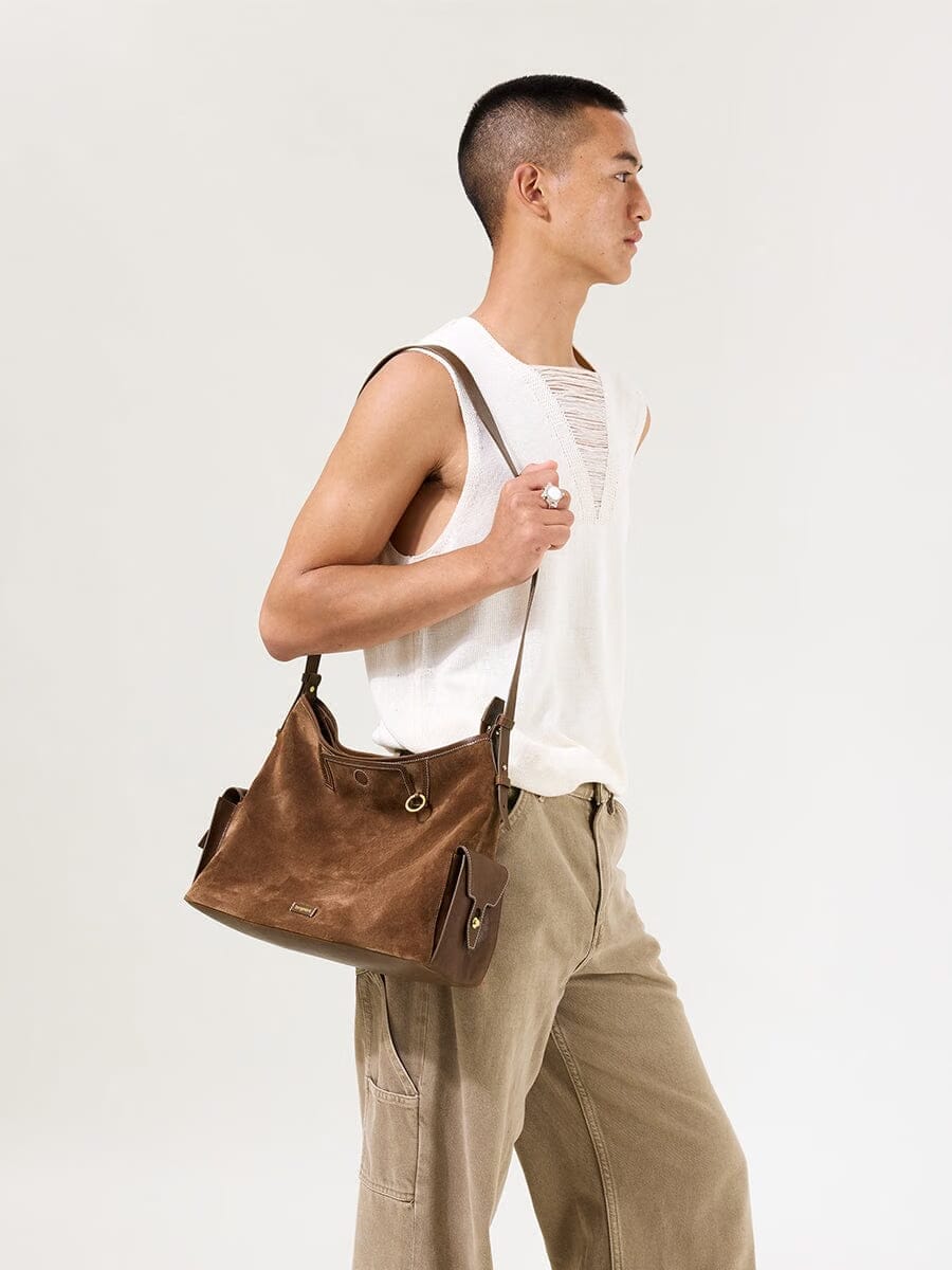 Songmont Medium Yore Hobo Bag Sandal Suede