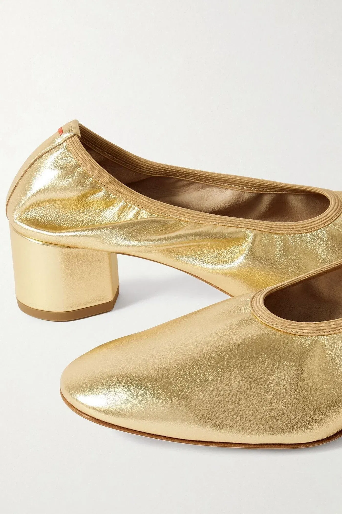 Aeyde Gemma Metallic Leather Pumps Gold Women's