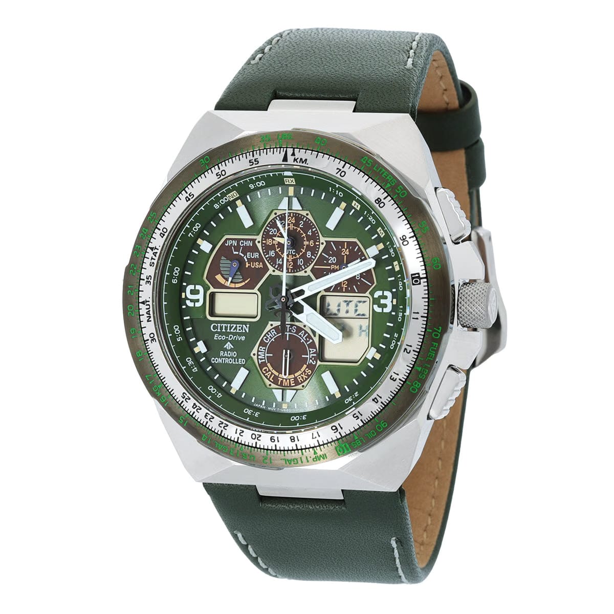 Citizen Promaster Skyhawk A-T Chronograph Green Dial Mens Watch