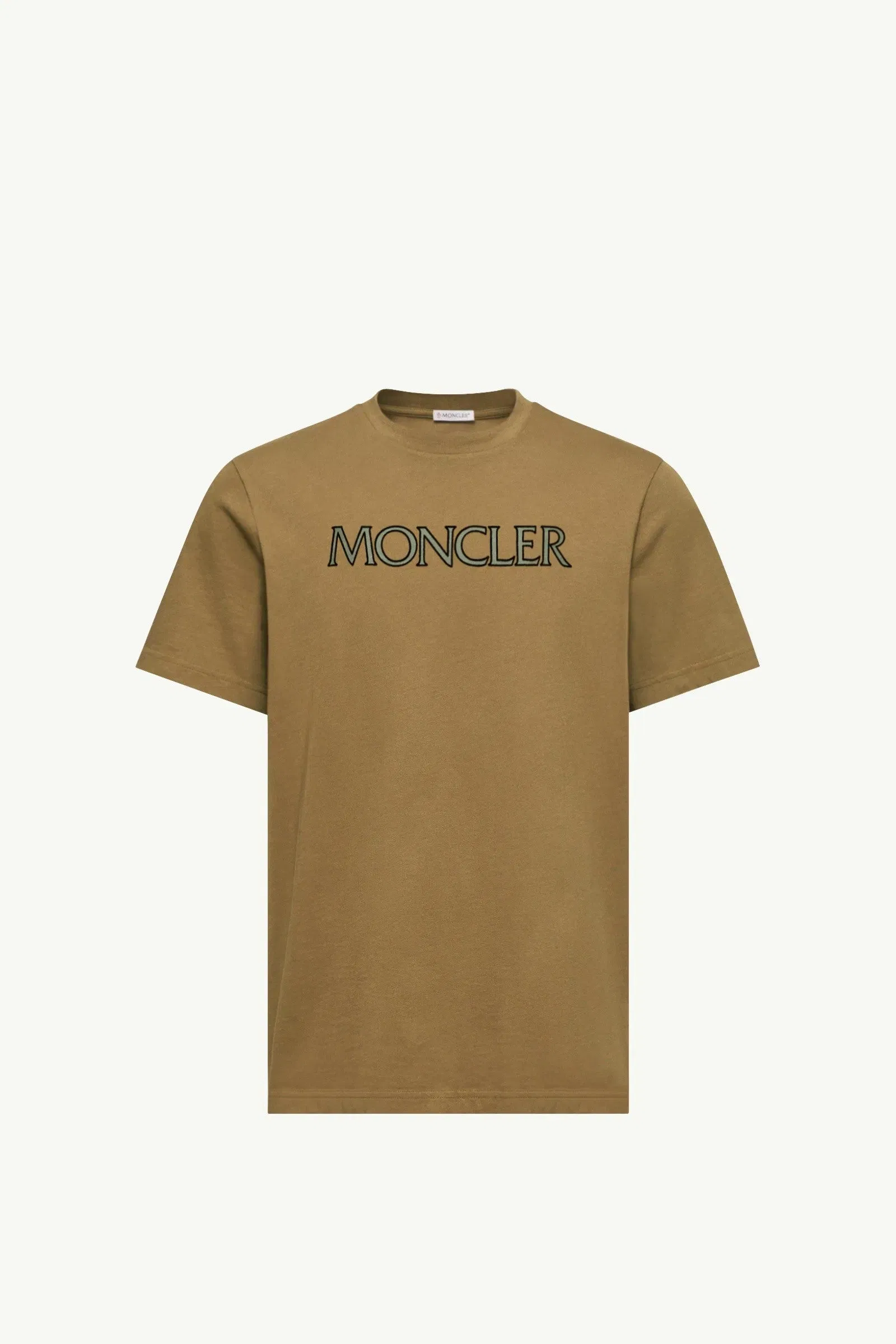 Moncler Logo Print Cotton T-Shirt Olive Green Olive Green