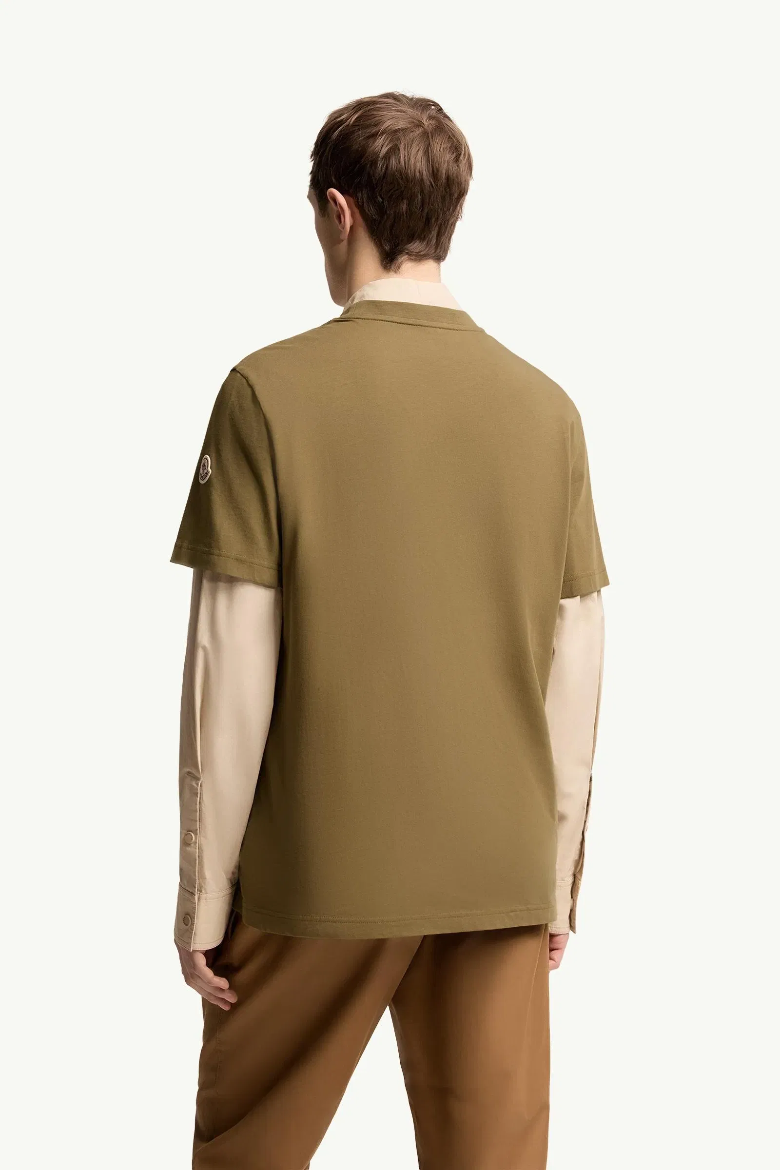 Moncler Logo Print Cotton T-Shirt Olive Green Olive Green