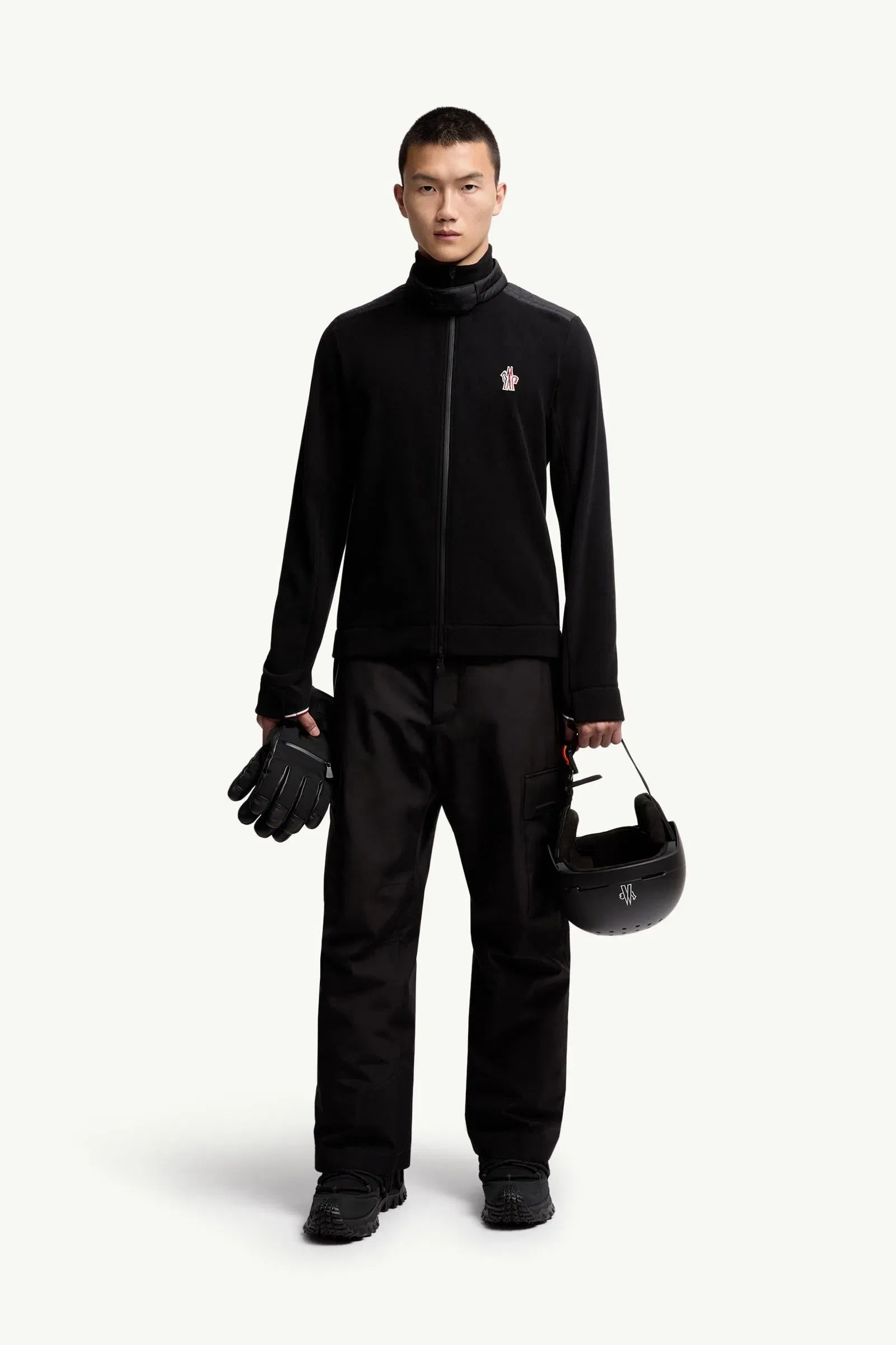 Moncler Zip-Up Turtleneck Sweatshirt Black Black