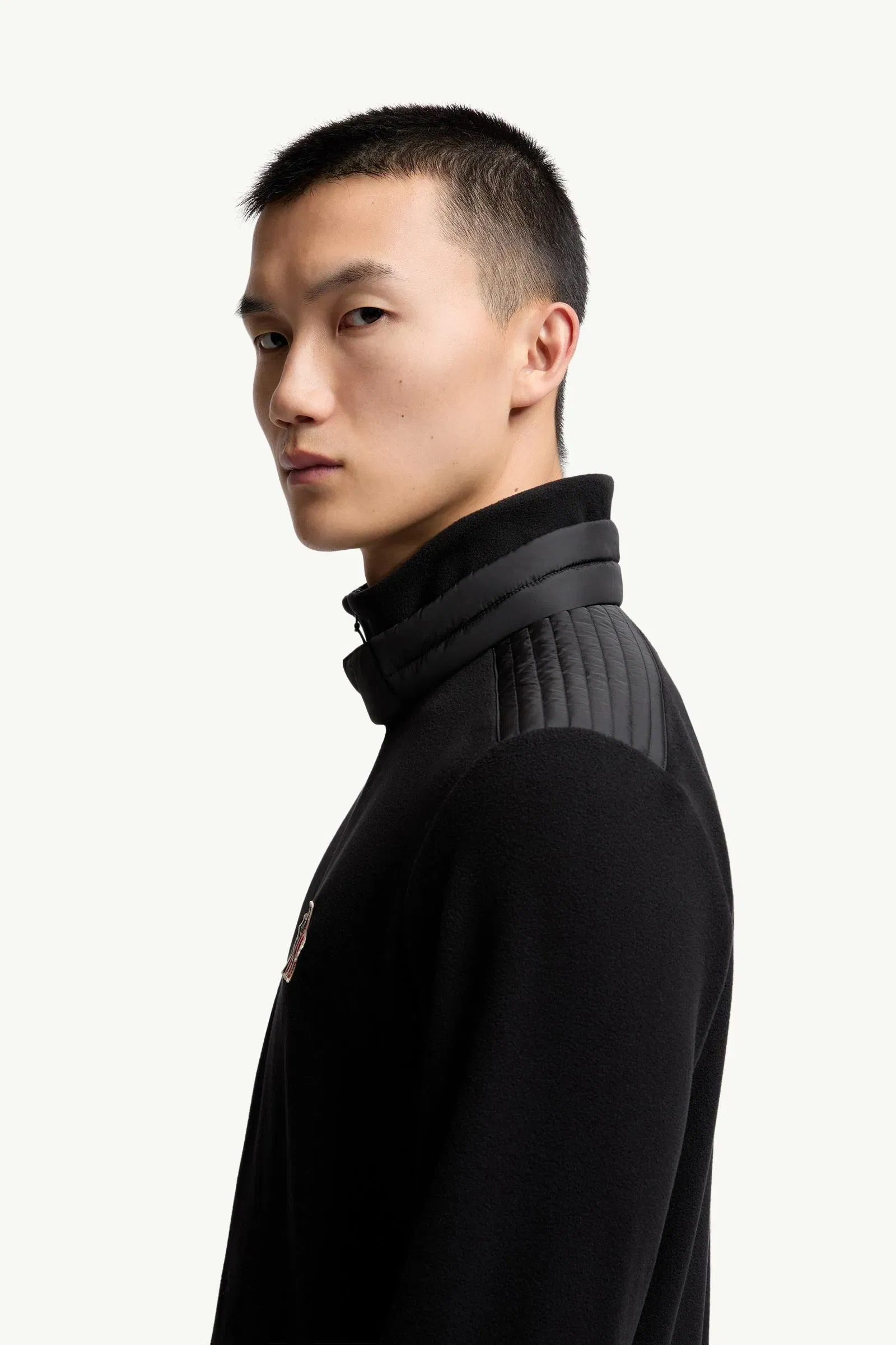 Moncler Zip-Up Turtleneck Sweatshirt Black Black