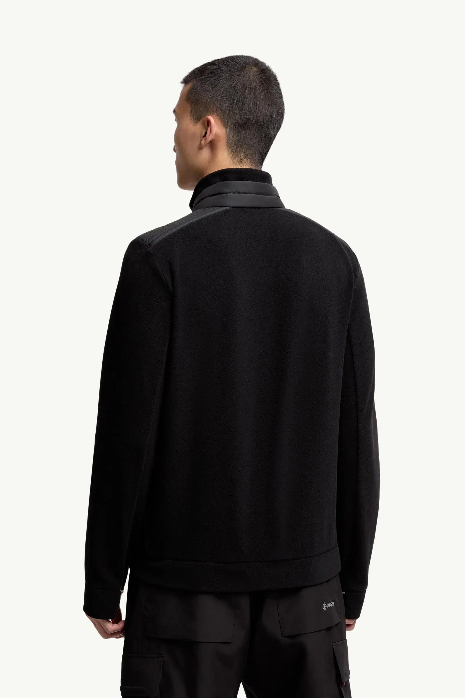 Moncler Zip-Up Turtleneck Sweatshirt Black Black