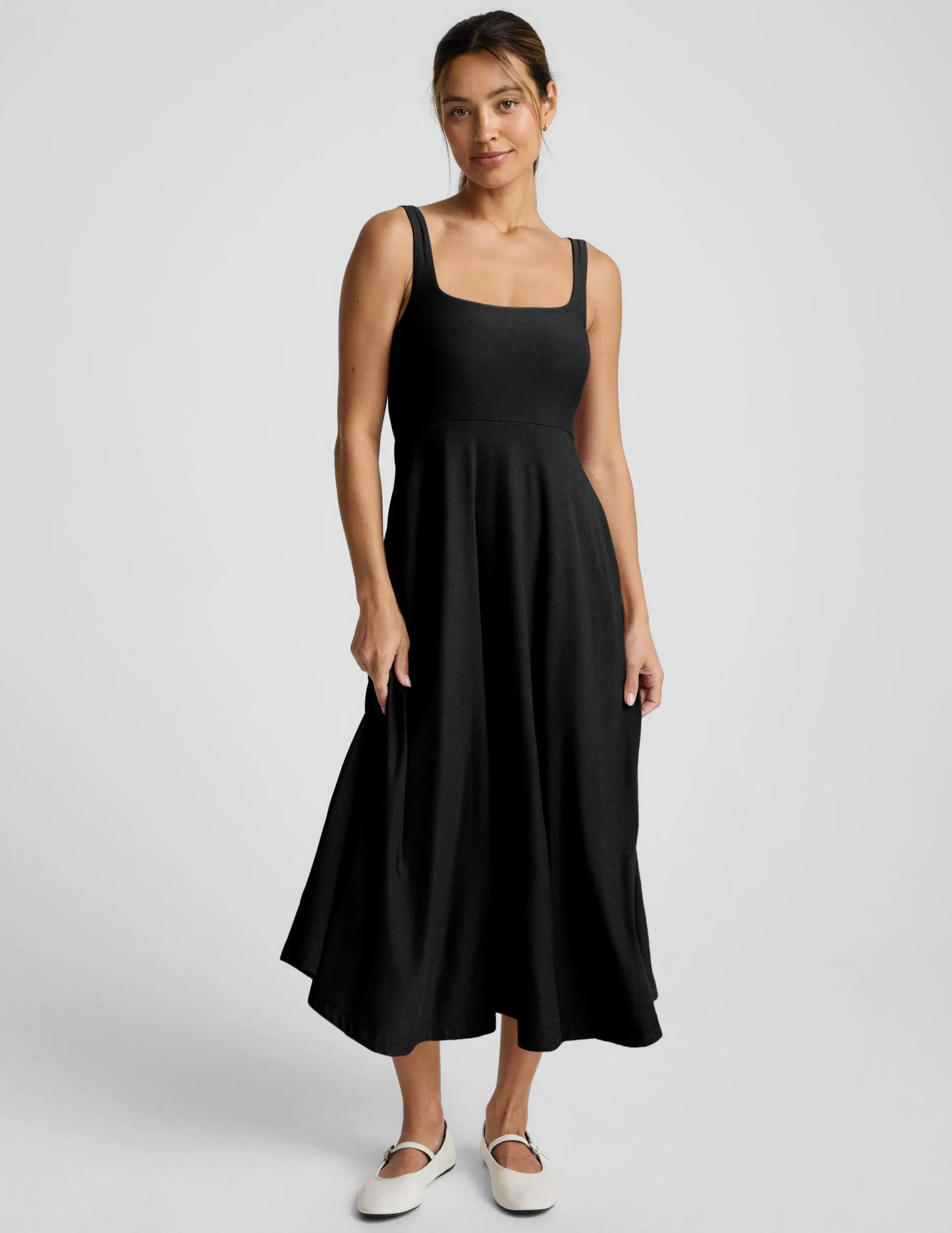 Beyond Yoga Featherweight At The Ready Square Neck Midi Dress Women's