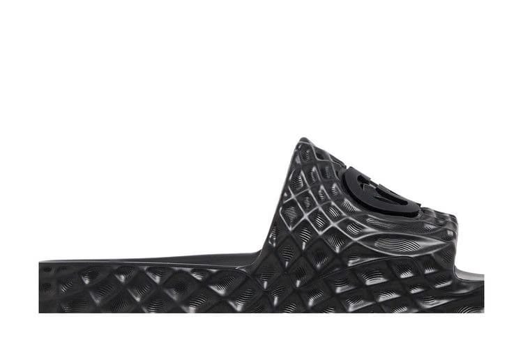 Gucci Slide Sandal Interlocking G Black Water Ripples