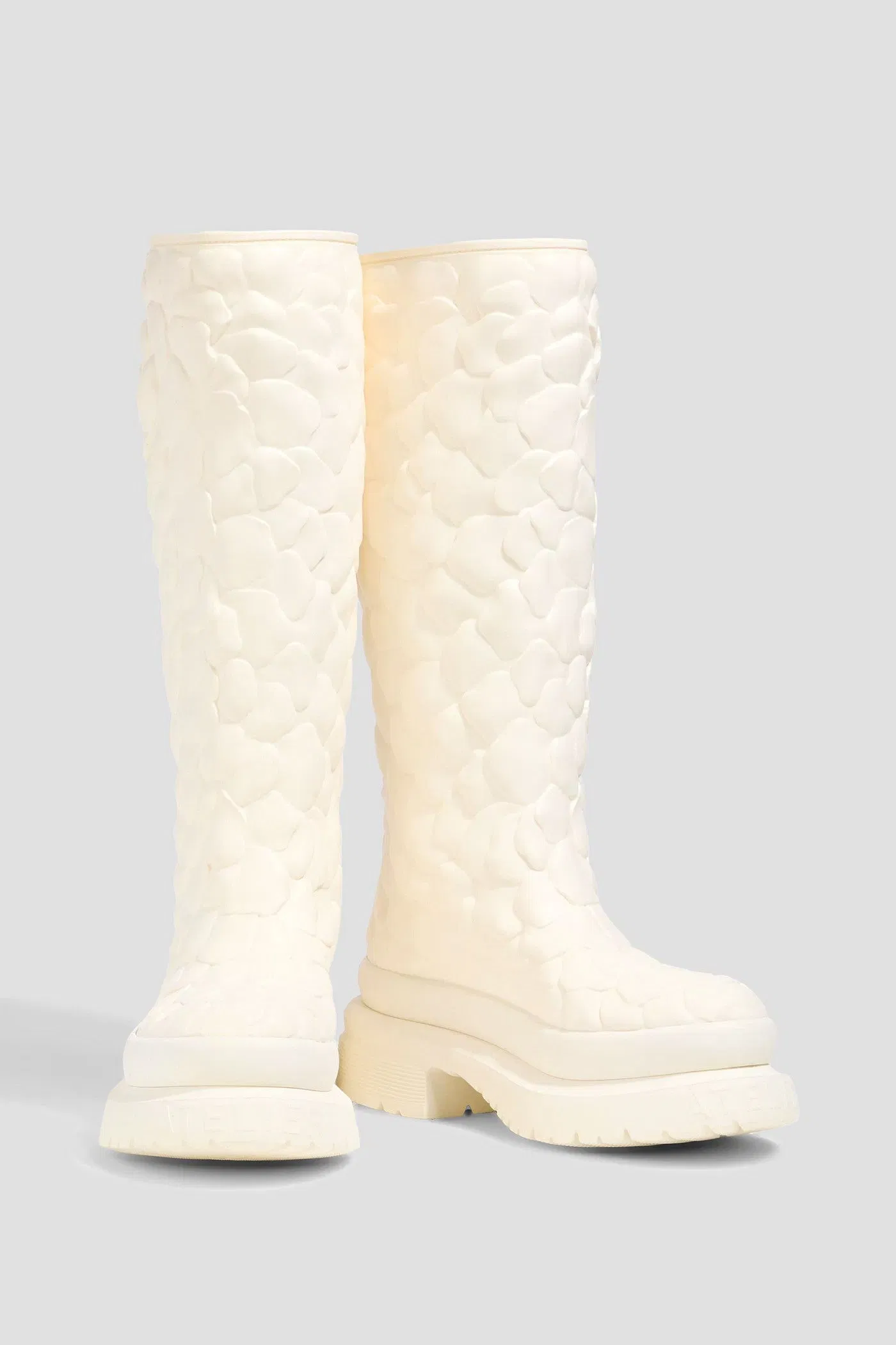 Valentino Garavani Atelier 03 Rose EditionPvc Platform Knee Boots Ivory Women's