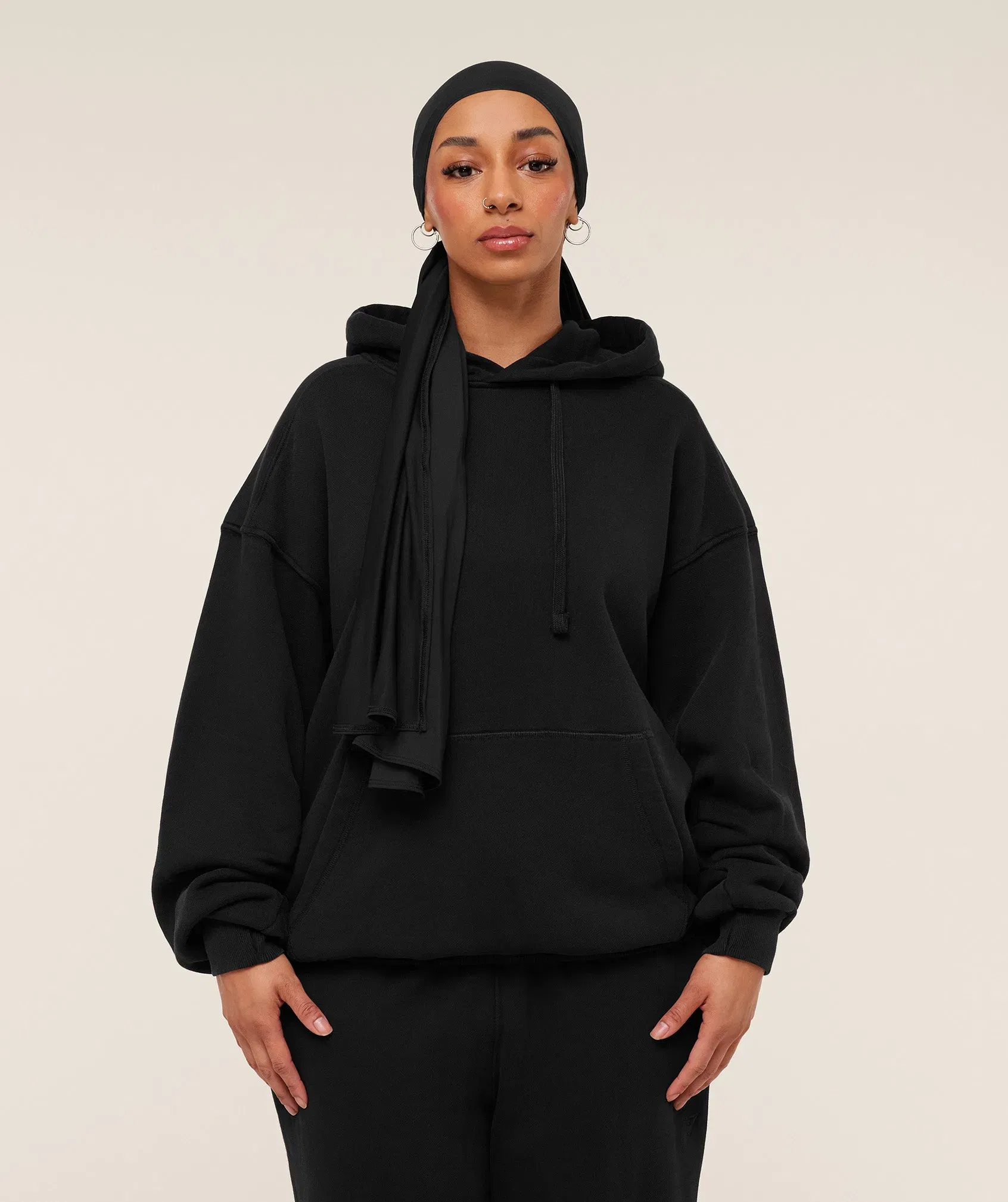 Women's Gymshark Pump Cover Structured Fleece Hoodie Black