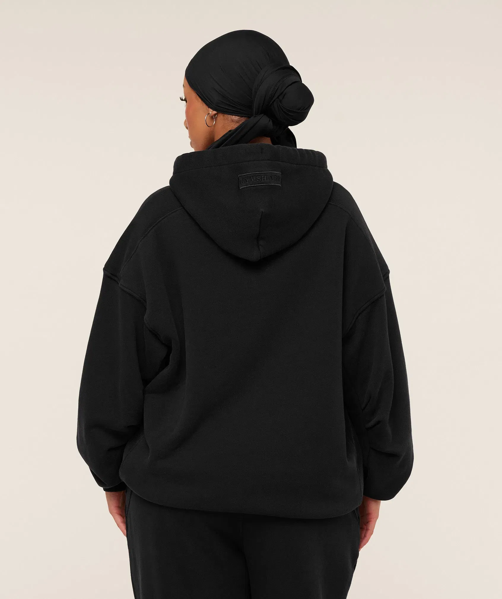 Women's Gymshark Pump Cover Structured Fleece Hoodie Black