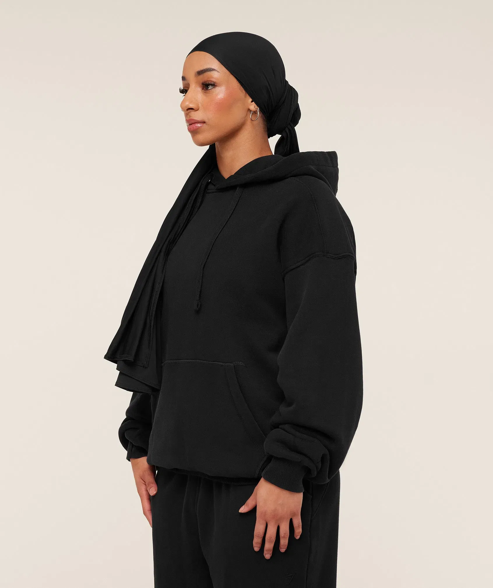 Women's Gymshark Pump Cover Structured Fleece Hoodie Black