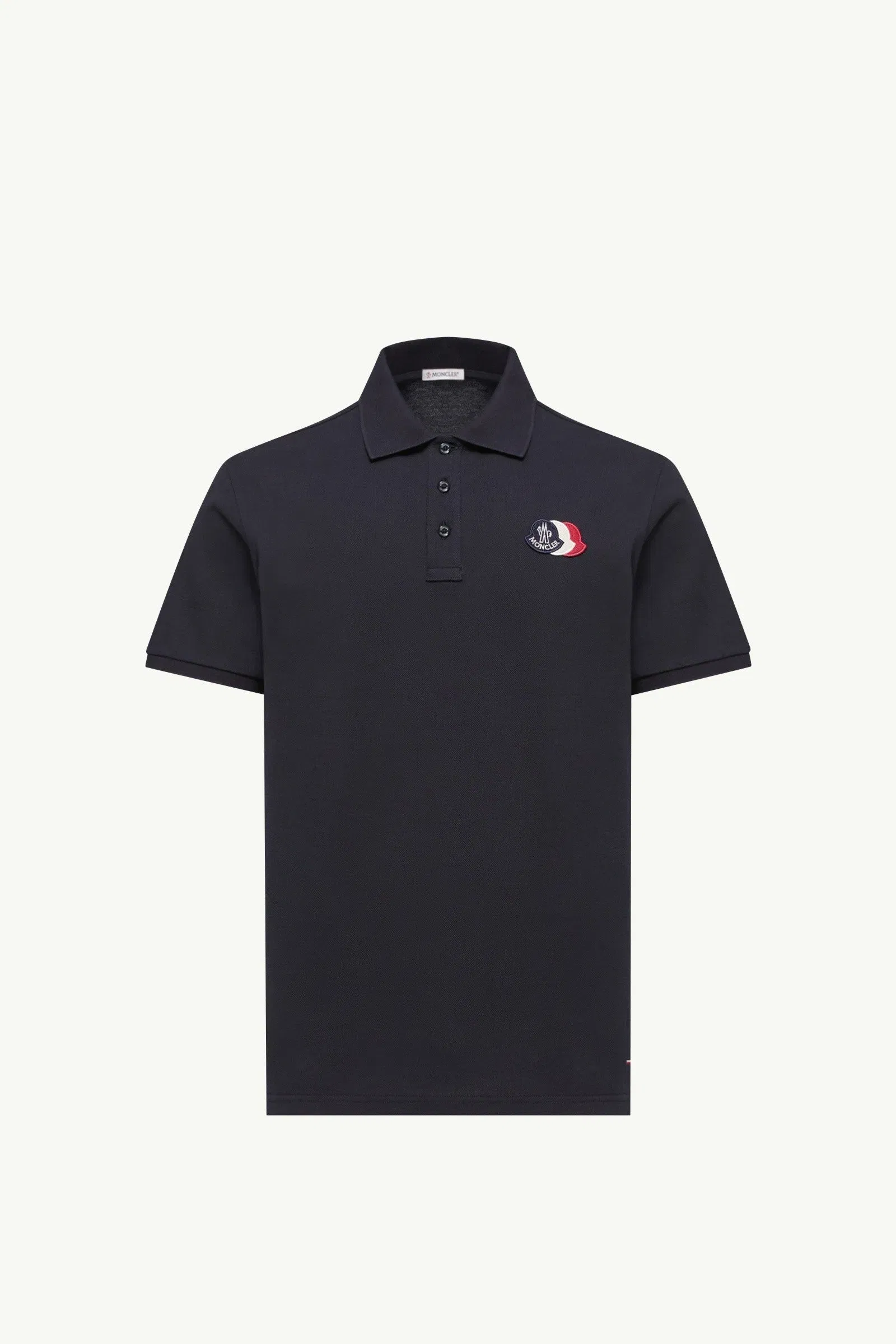 Moncler Logo Patch Cotton Piquet Polo Shirt Dark Blue Dark Blue