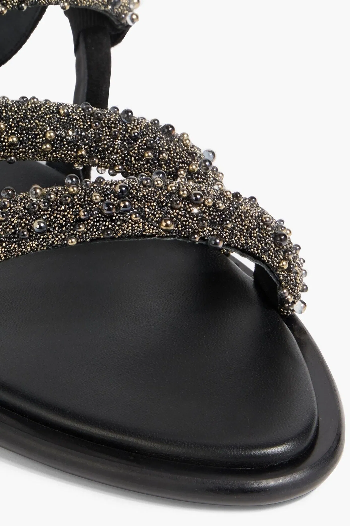 Pucci Bead-Embellished Leather Slingback Sandals Black Women's