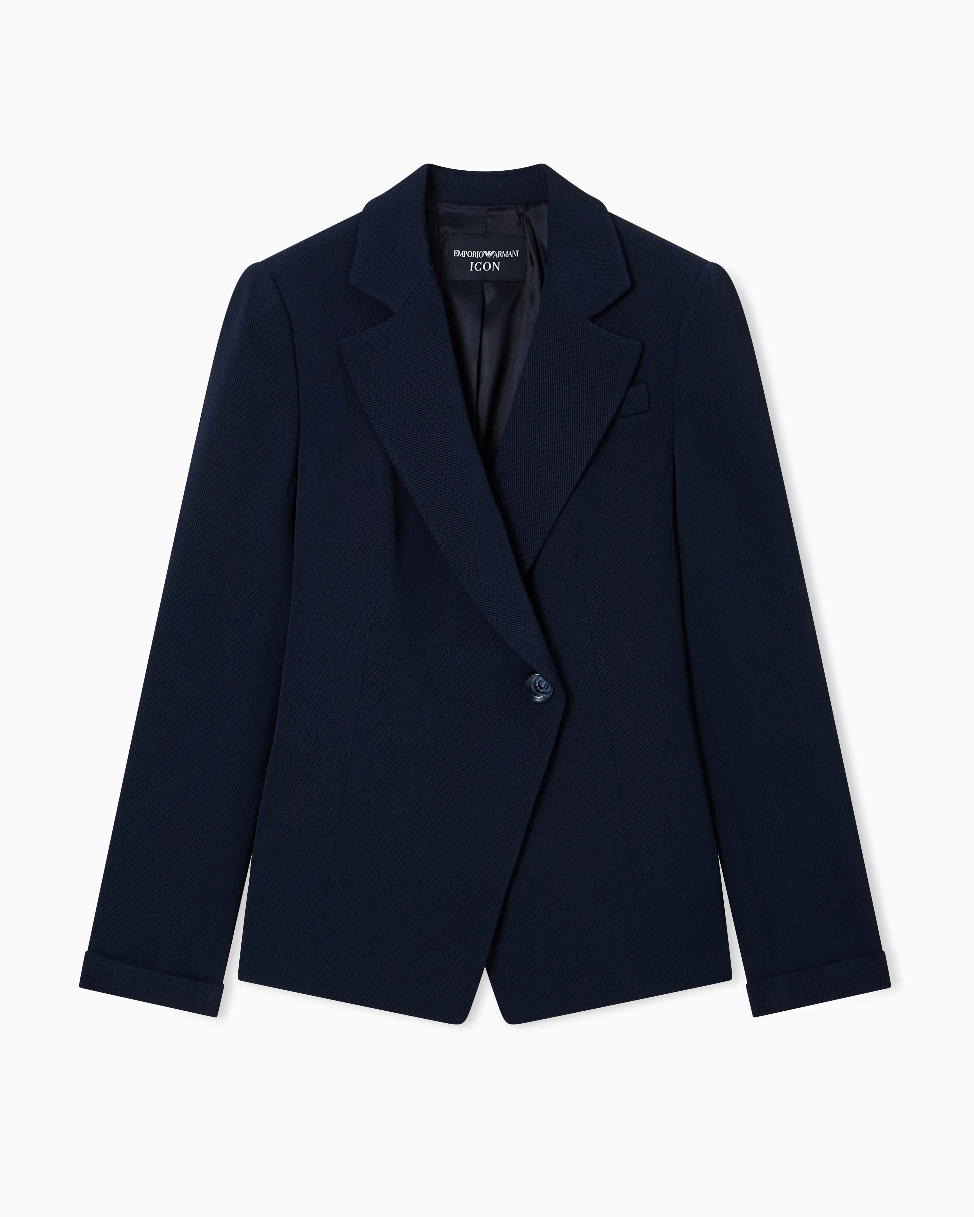 Emporio Armani Icon single-breasted jacket in flowing, armure fabric