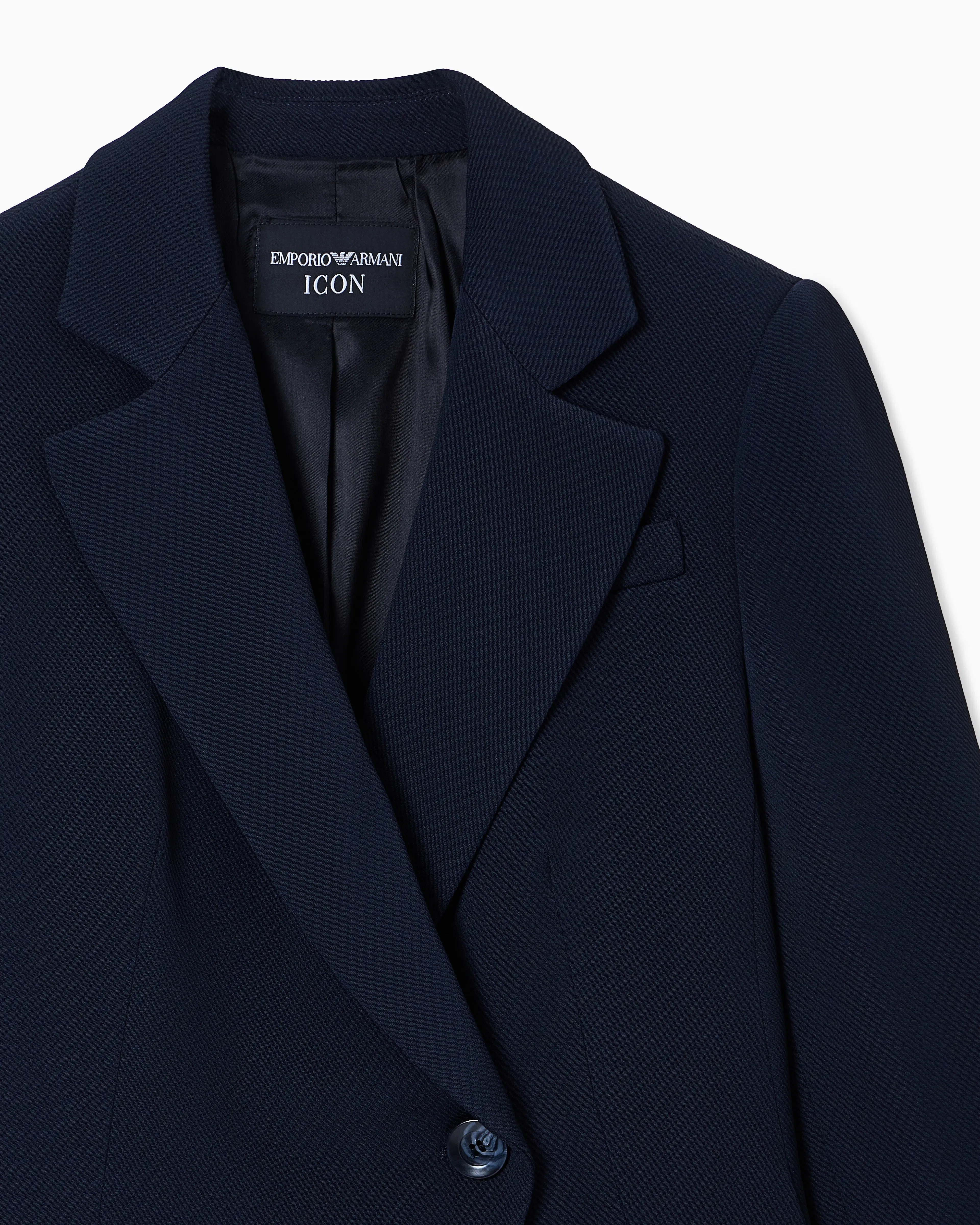 Emporio Armani Icon single-breasted jacket in flowing, armure fabric