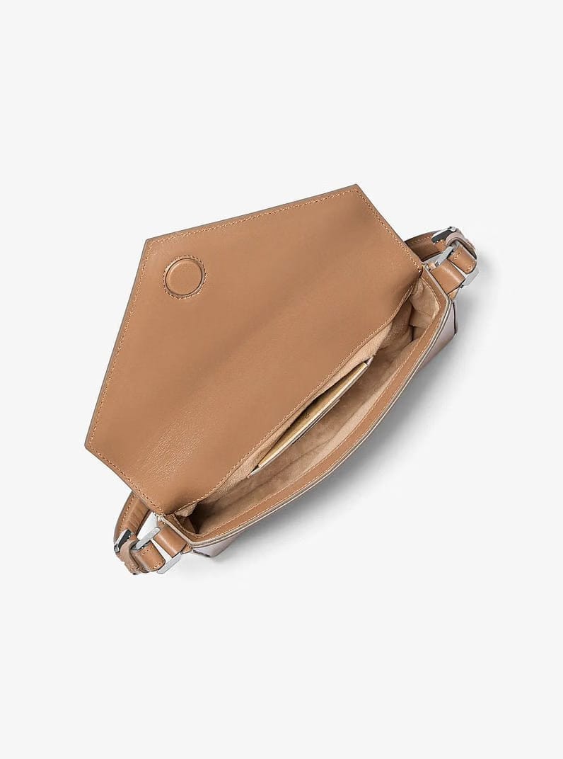 Michael Kors Manhatta Medium Leather Shoulder Bag Caramel