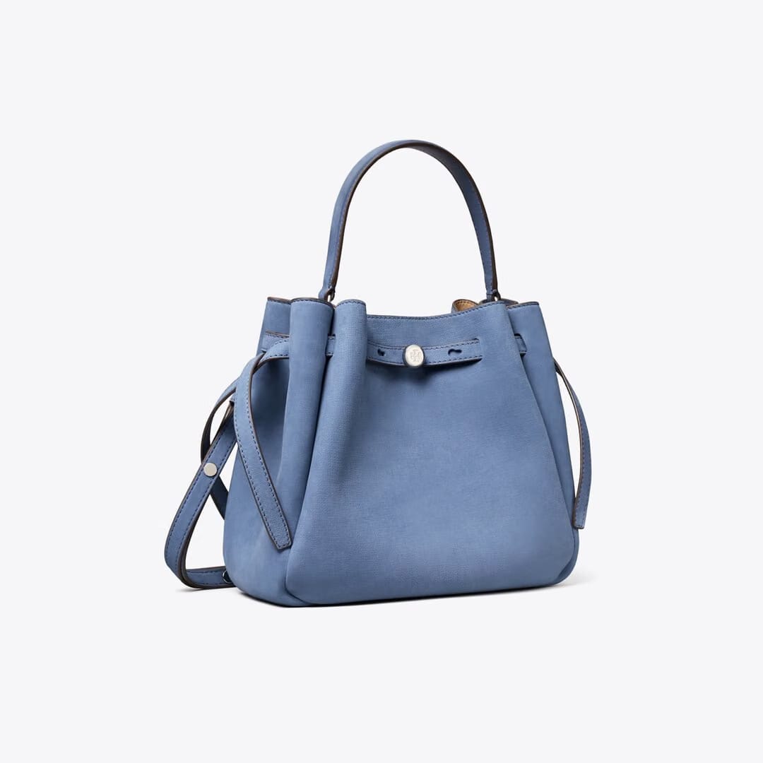 Tory Burch Romy Nubuck Bucket Bag Soft Blue