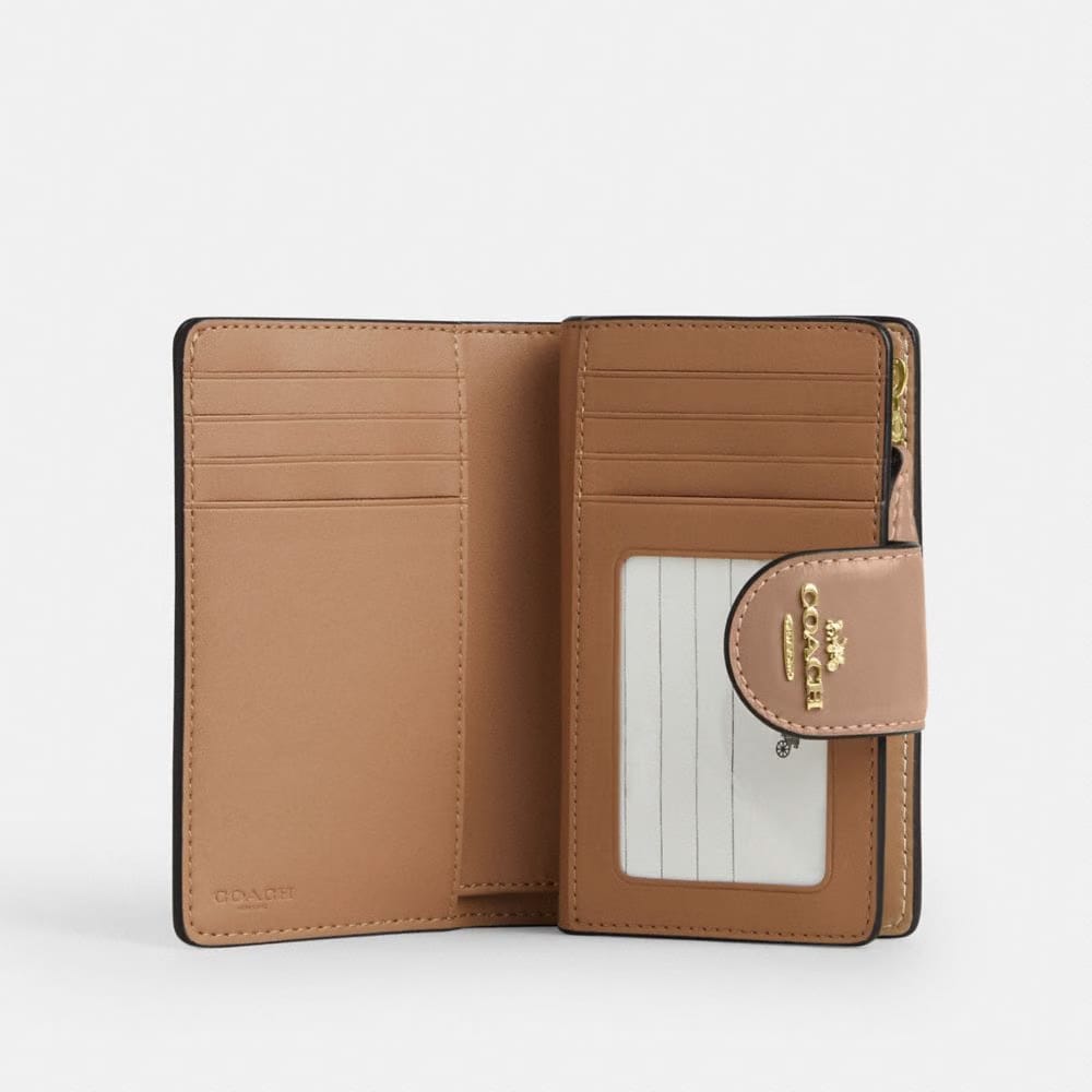 Coach Medium Corner Zip Wallet Gold Taupe
