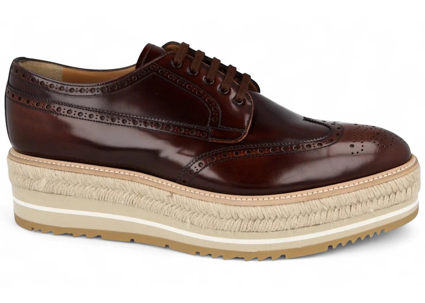 Prada Platform Derby Brown