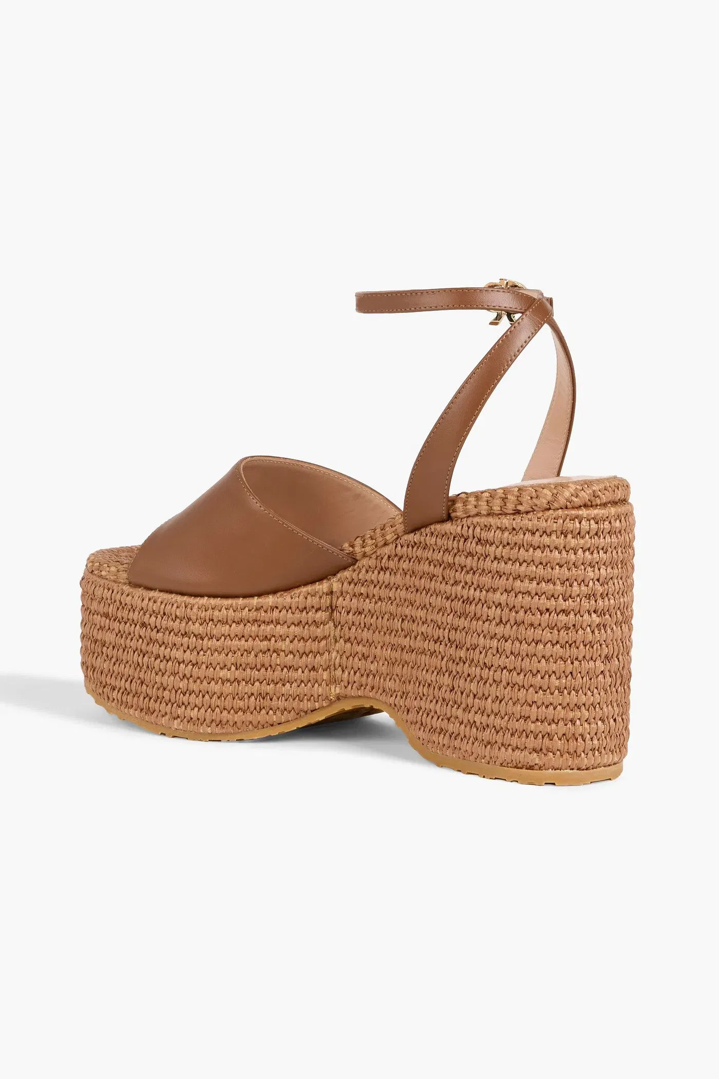 Gianvito Rossi Thalia Leather Platform Sandals Brown Women's