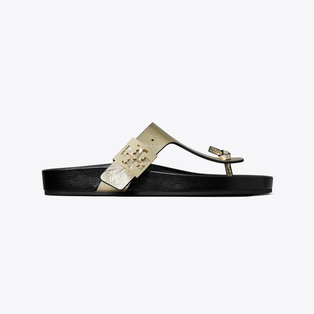 Tory Burch Mellow T-Strap Sandal SPARK GOLD / PERFECT BLACK