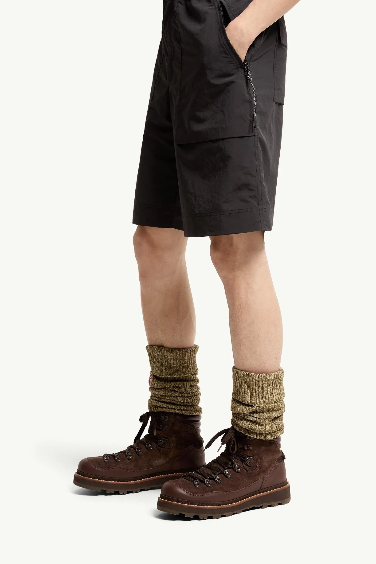 Moncler Technical Froissé Shorts Black Black