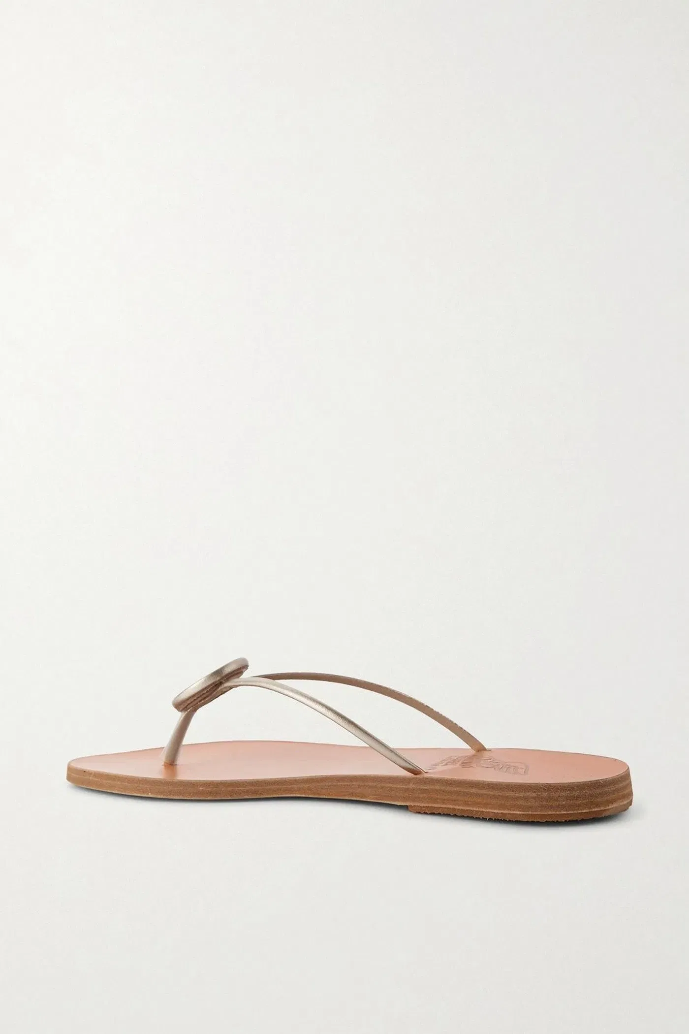 Ancient Greek Sandals Strovilos Metallic Leather Flip Flops Gold Women's