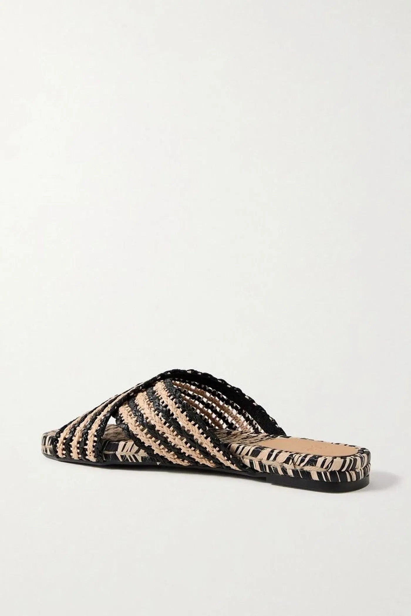 Castaer Pat Two-Tone Raffia Slides Neutral Women's