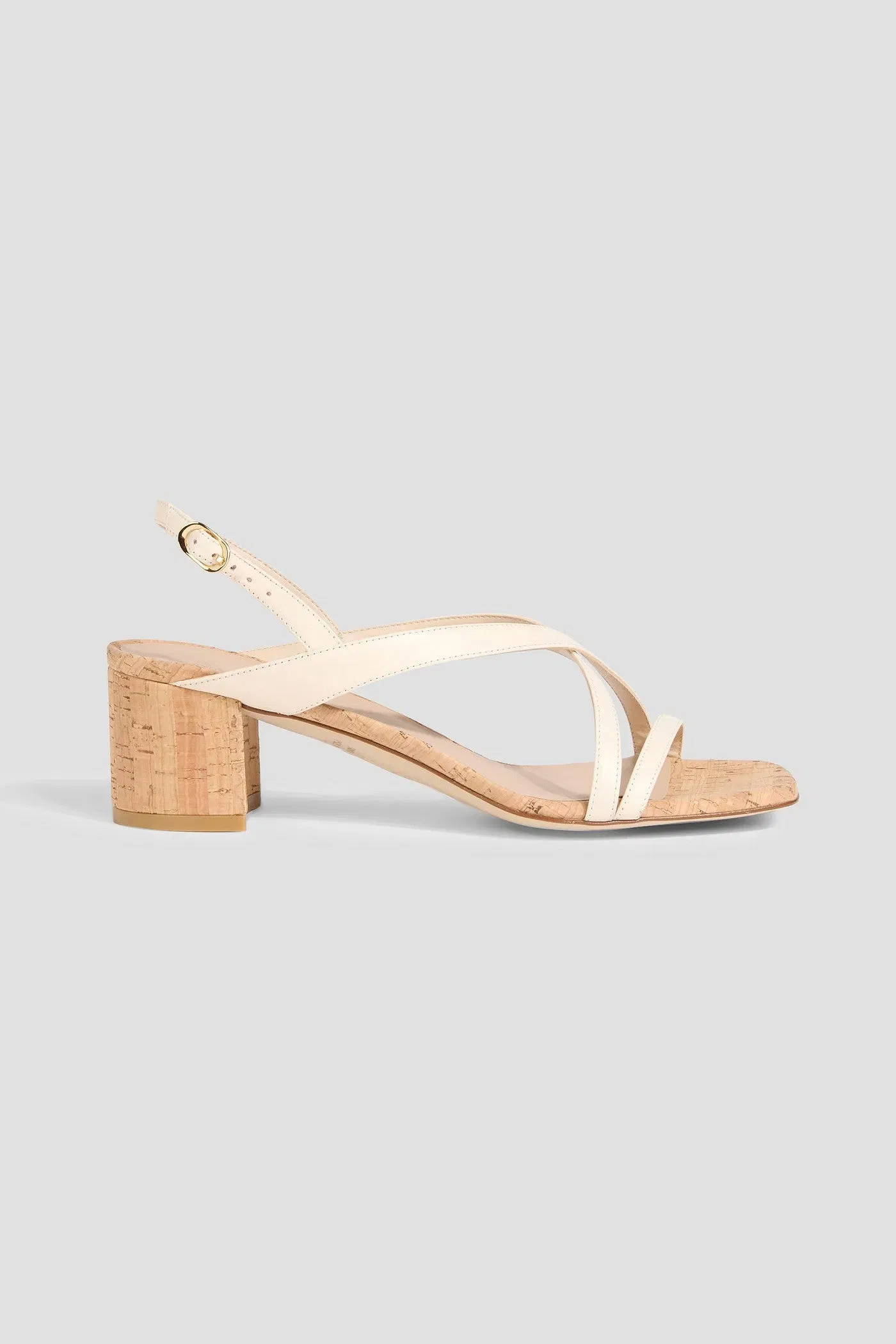 Stuart Weitzman Oasis 50 Leather Slingback Sandals Cream Women's