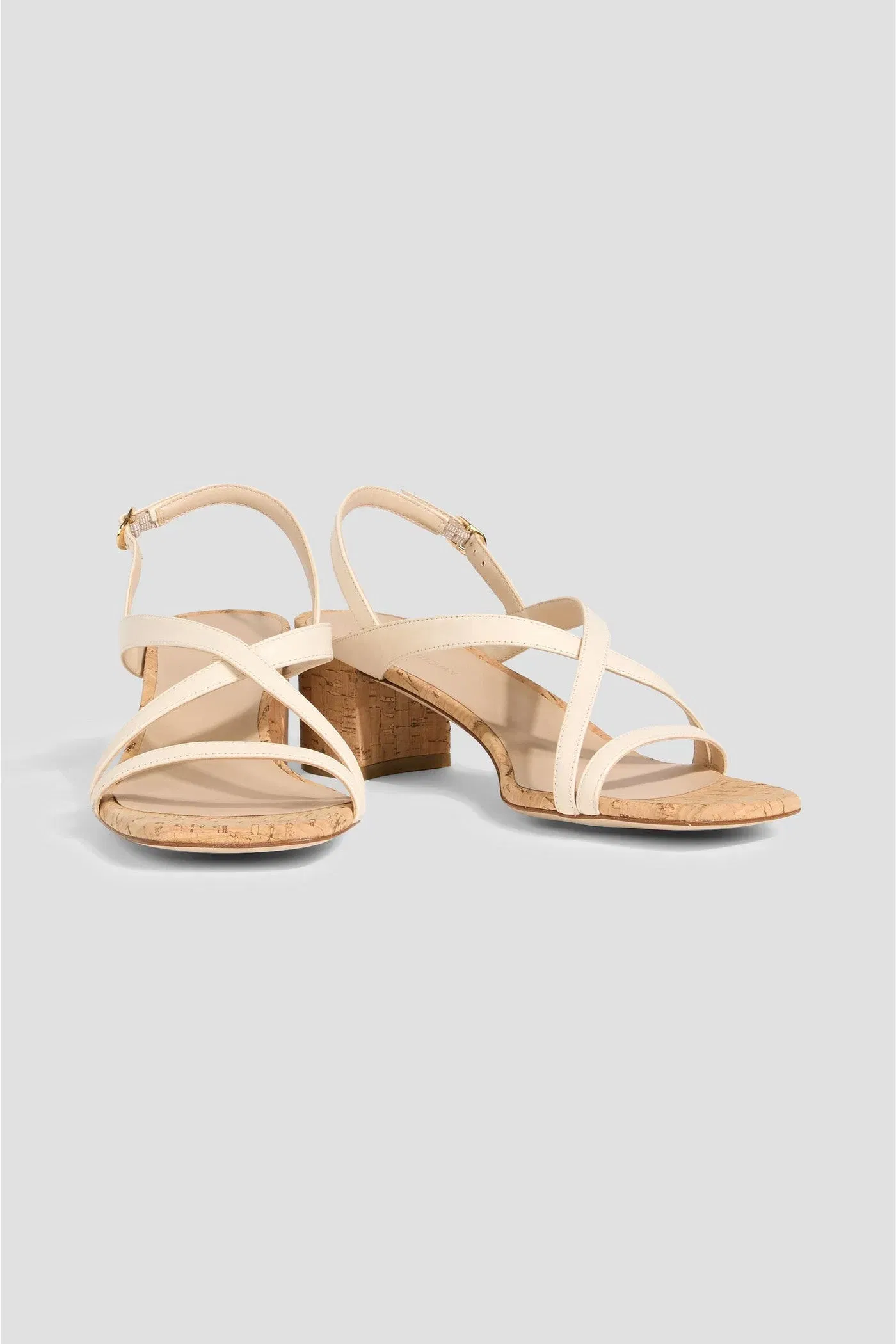 Stuart Weitzman Oasis 50 Leather Slingback Sandals Cream Women's