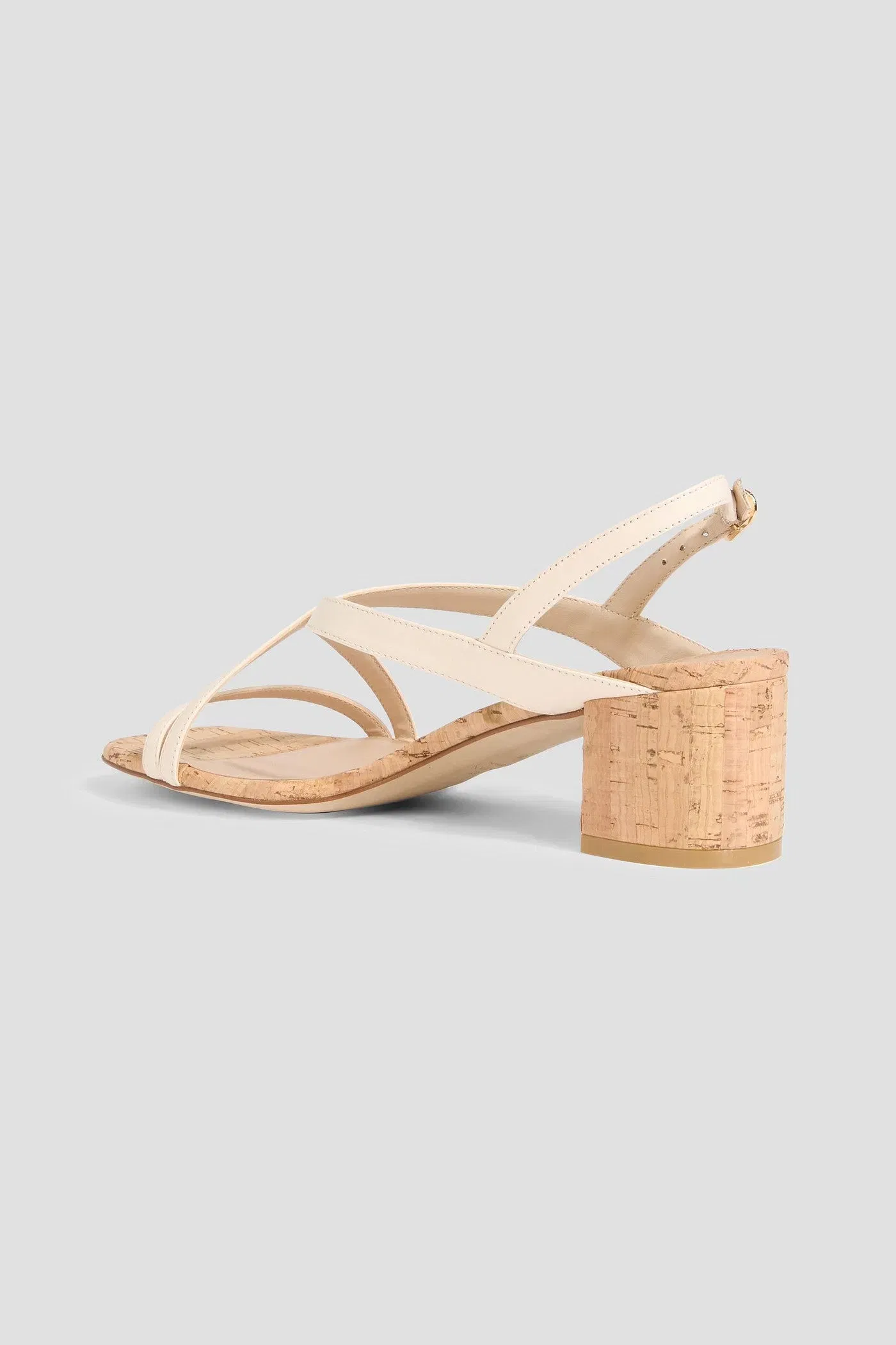 Stuart Weitzman Oasis 50 Leather Slingback Sandals Cream Women's