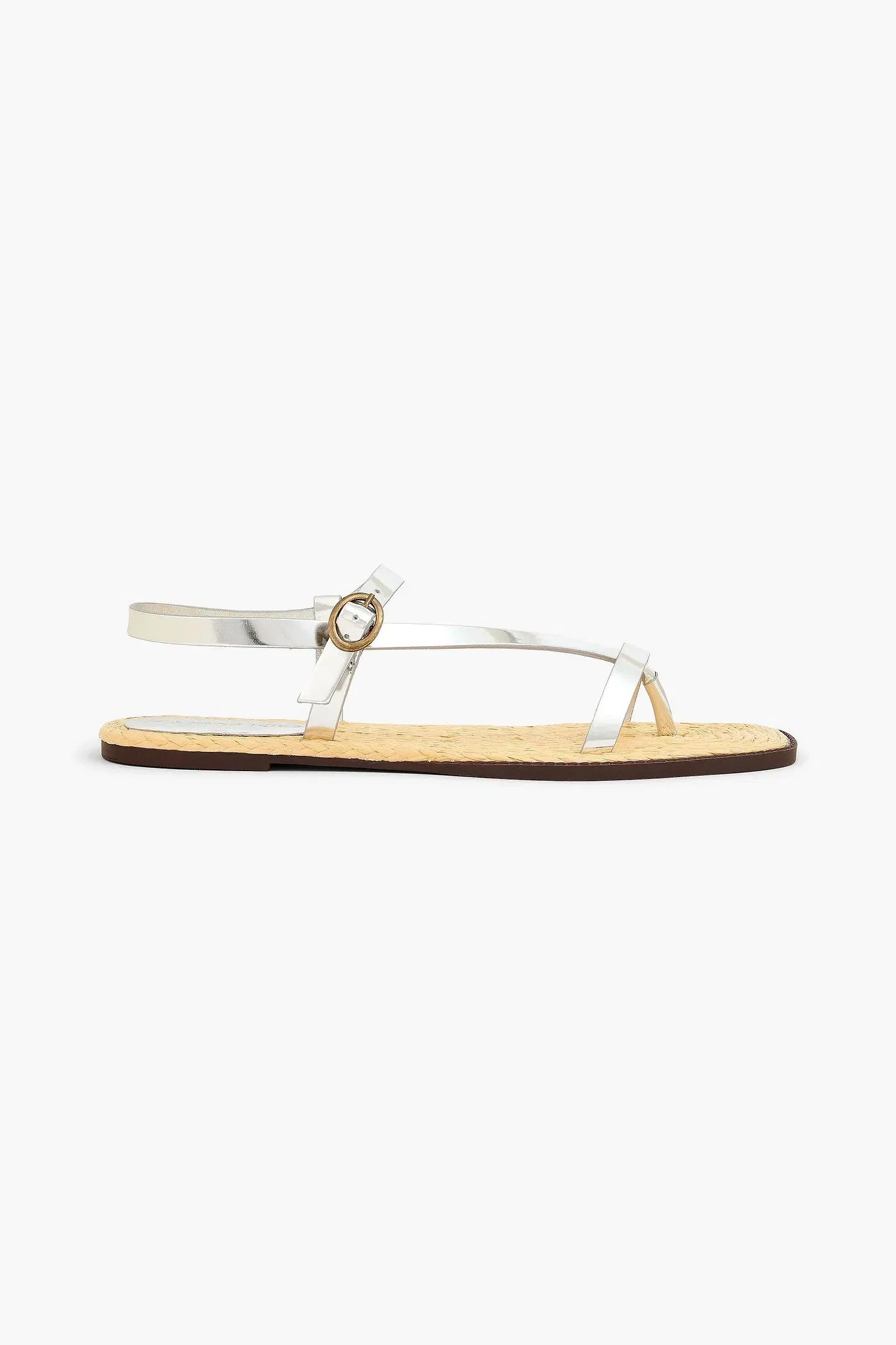 Farm Rio Mirrored-Leather Sandals Silver Women's