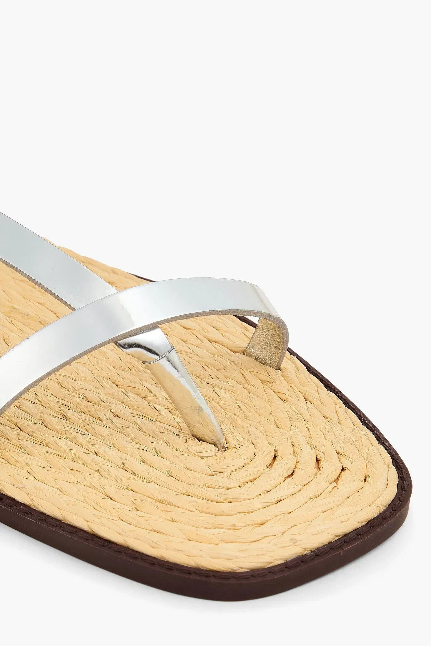 Farm Rio Mirrored-Leather Sandals Silver Women's