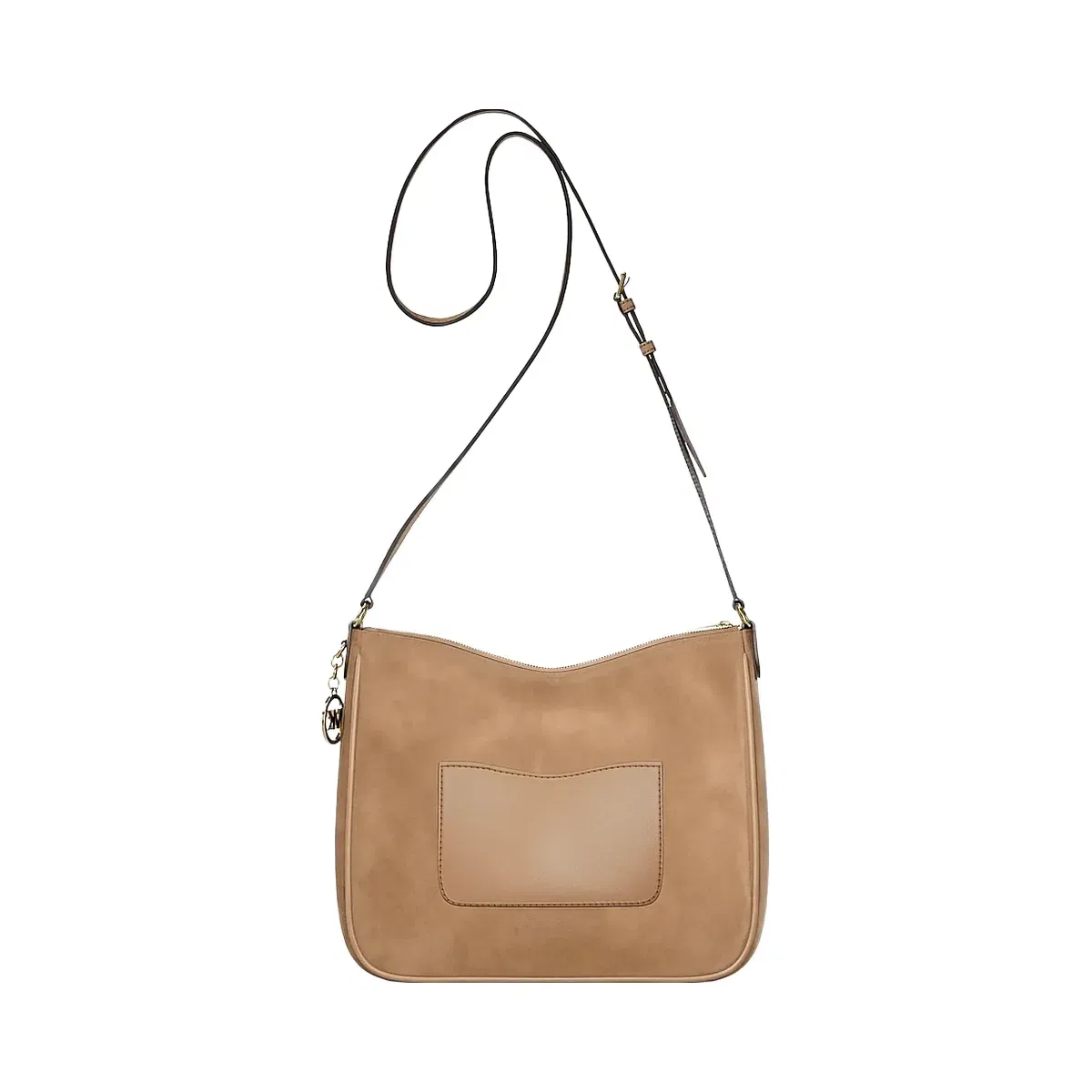 Michael Kors Nayla Medium Pebbled Leather Messenger Bag Camel