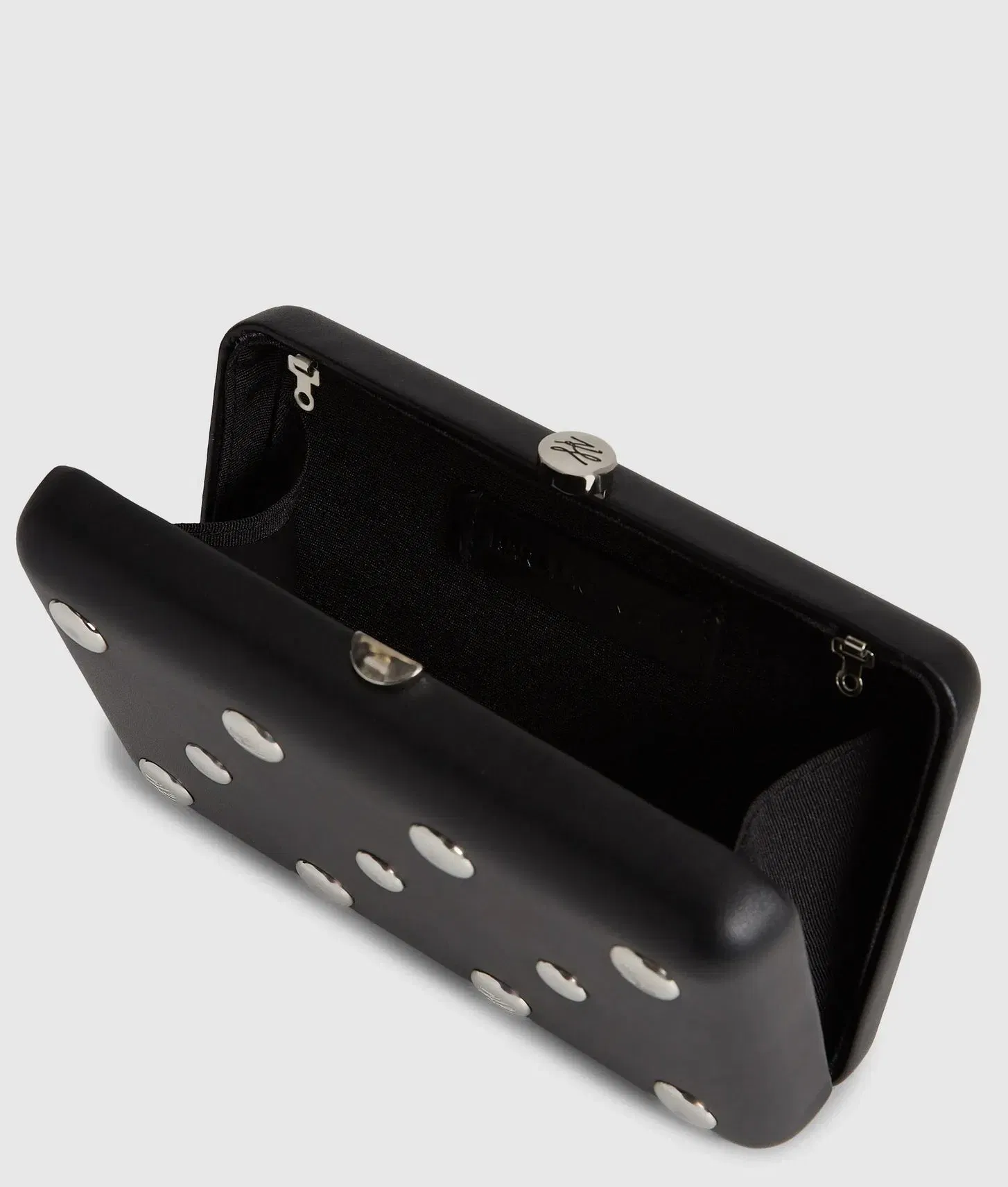 KarlLagerfeld Ksoiree Studded Minaudière Bag Black Embellishment