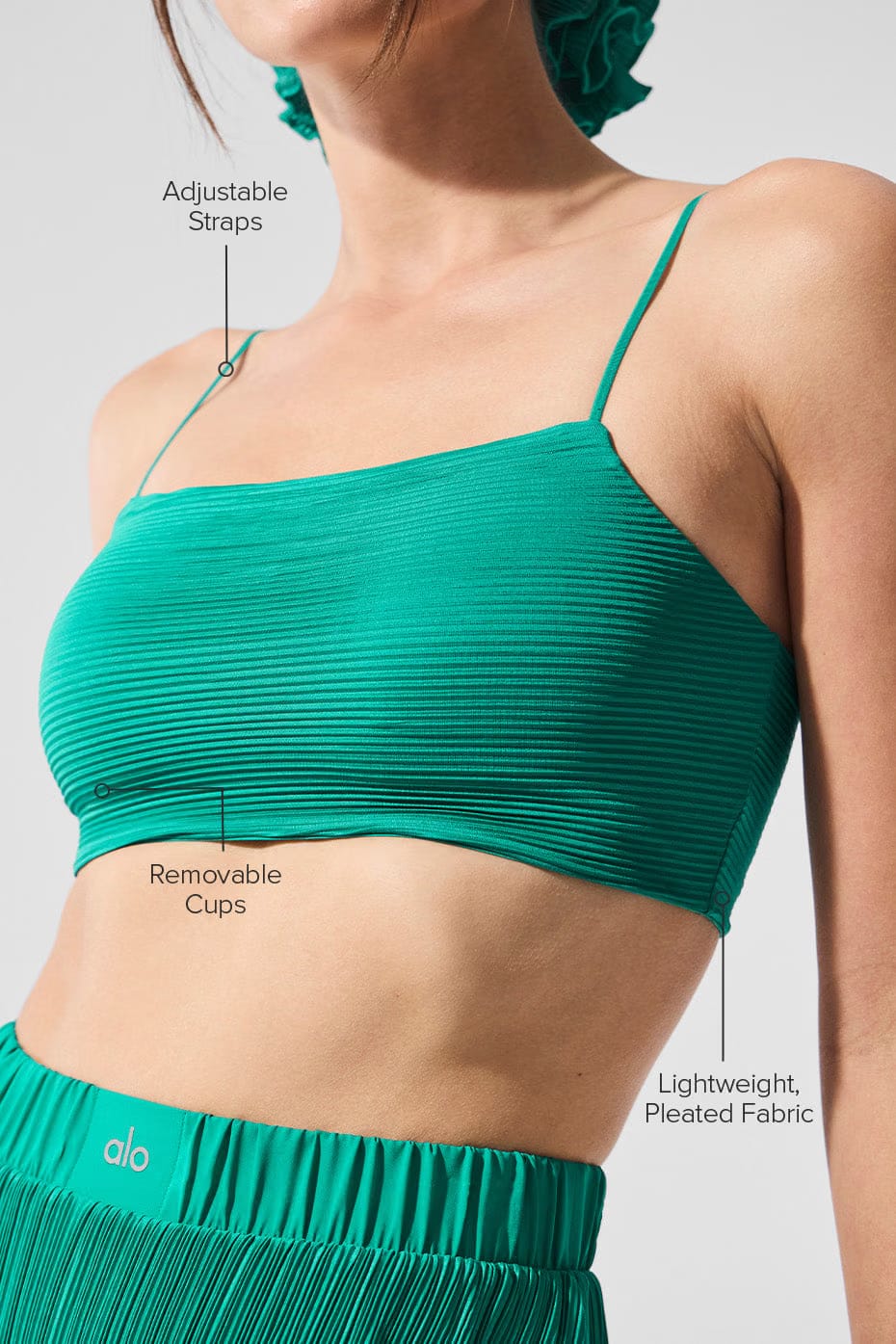 Alo Yoga Micro Plisse Game On Bra