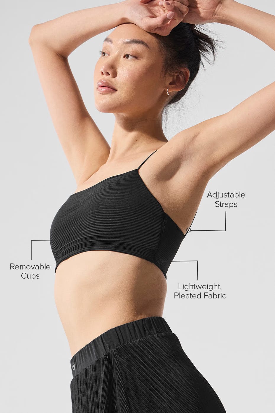 Alo Yoga Micro Plisse Game On Bra