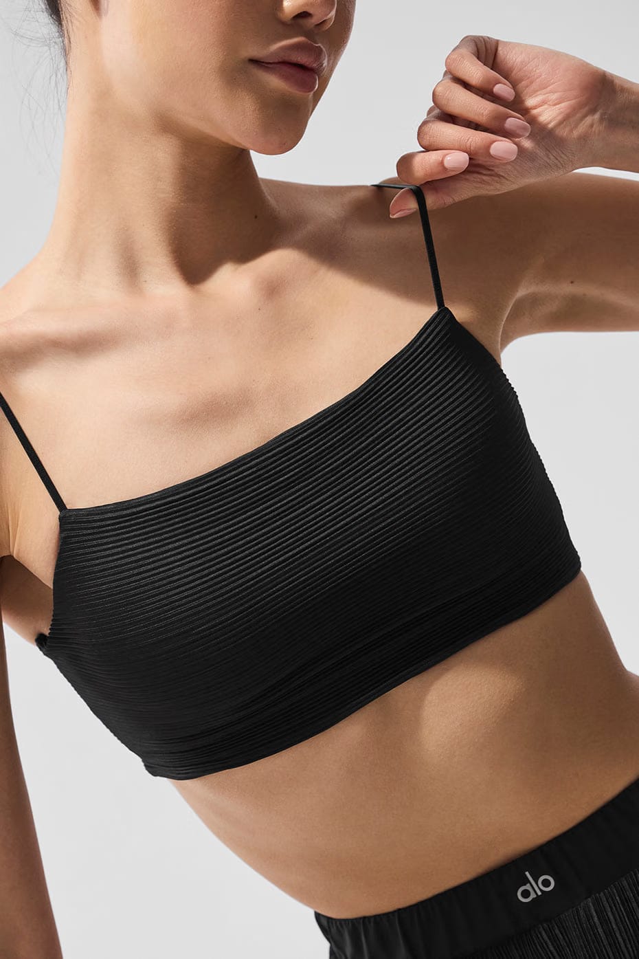 Alo Yoga Micro Plisse Game On Bra