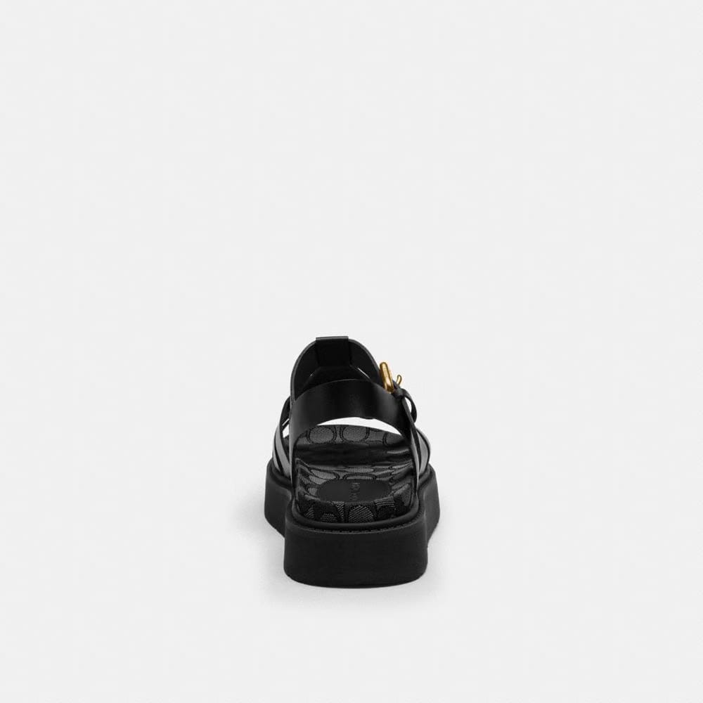 Women's Coach Lucy Lug Sole Sandal In Signature Jacquard Black Smoke
