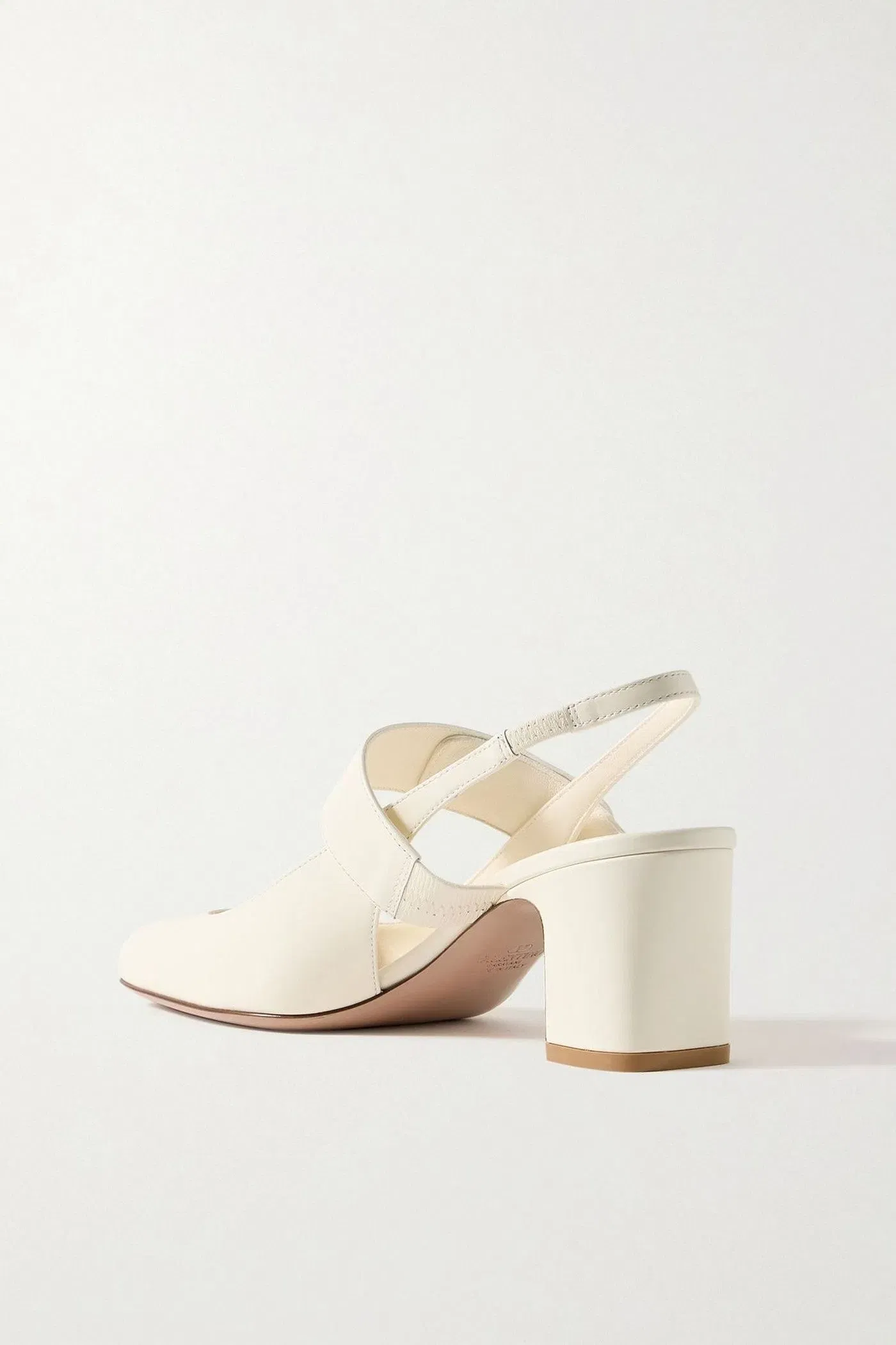 Valentino Garavani Vlogo 60 Embellished Leather Slingback Pumps Ivory Women's