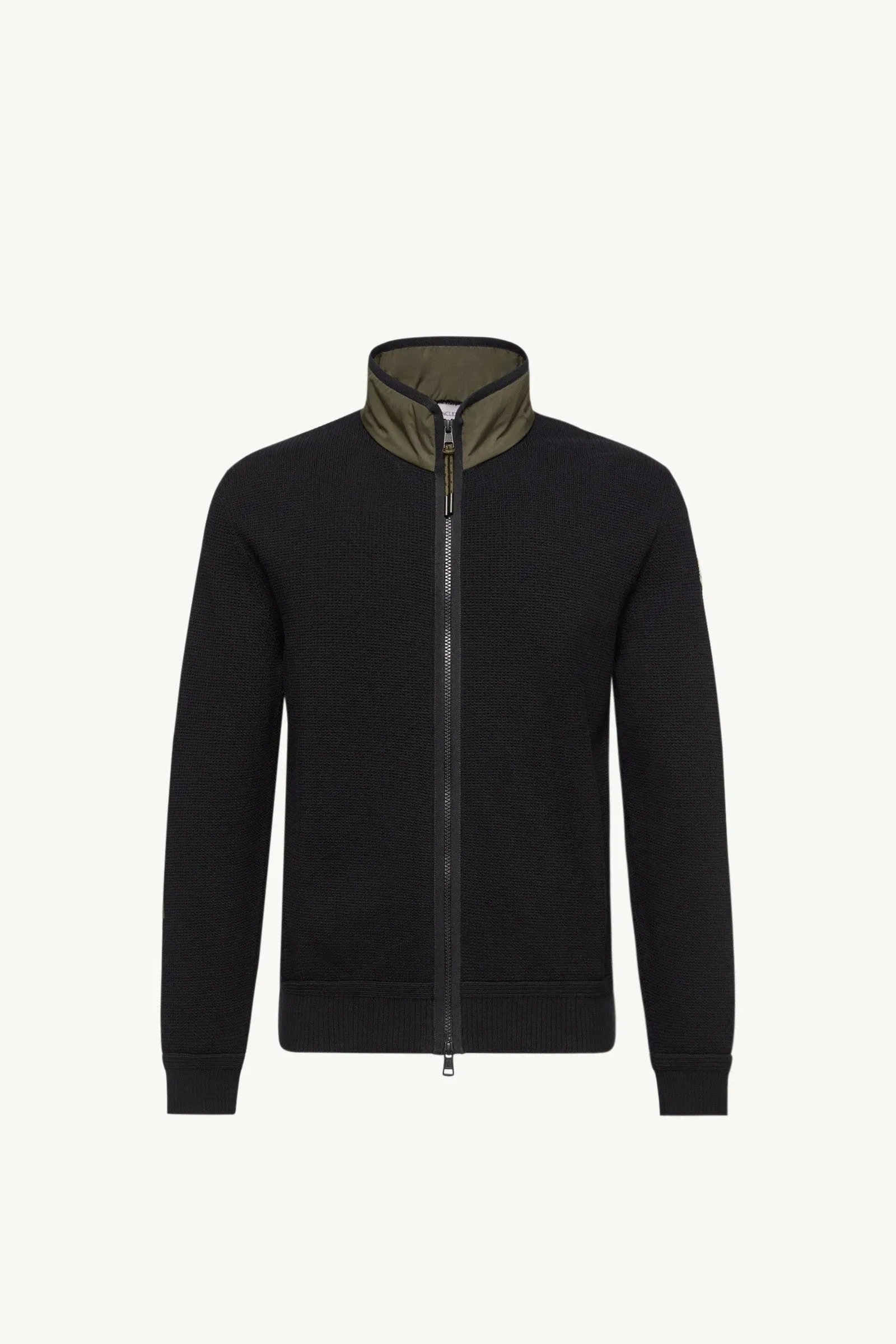 Moncler Zip-Up Cotton Cardigan Black Black