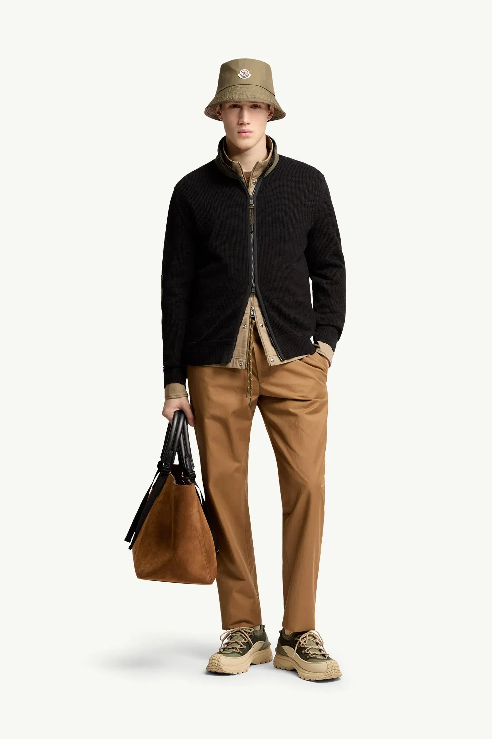 Moncler Zip-Up Cotton Cardigan Black Black