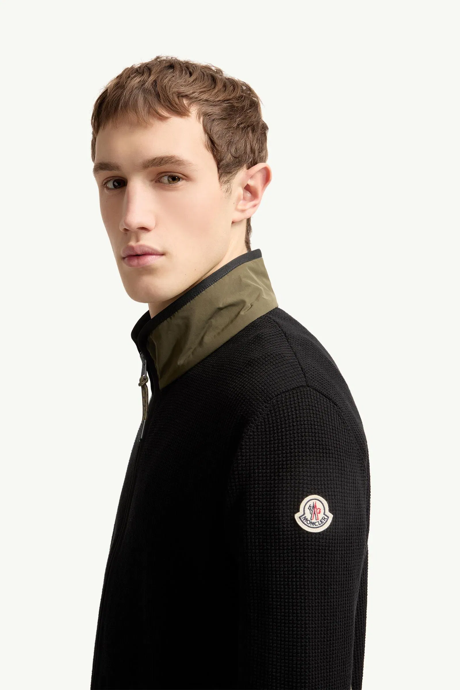 Moncler Zip-Up Cotton Cardigan Black Black