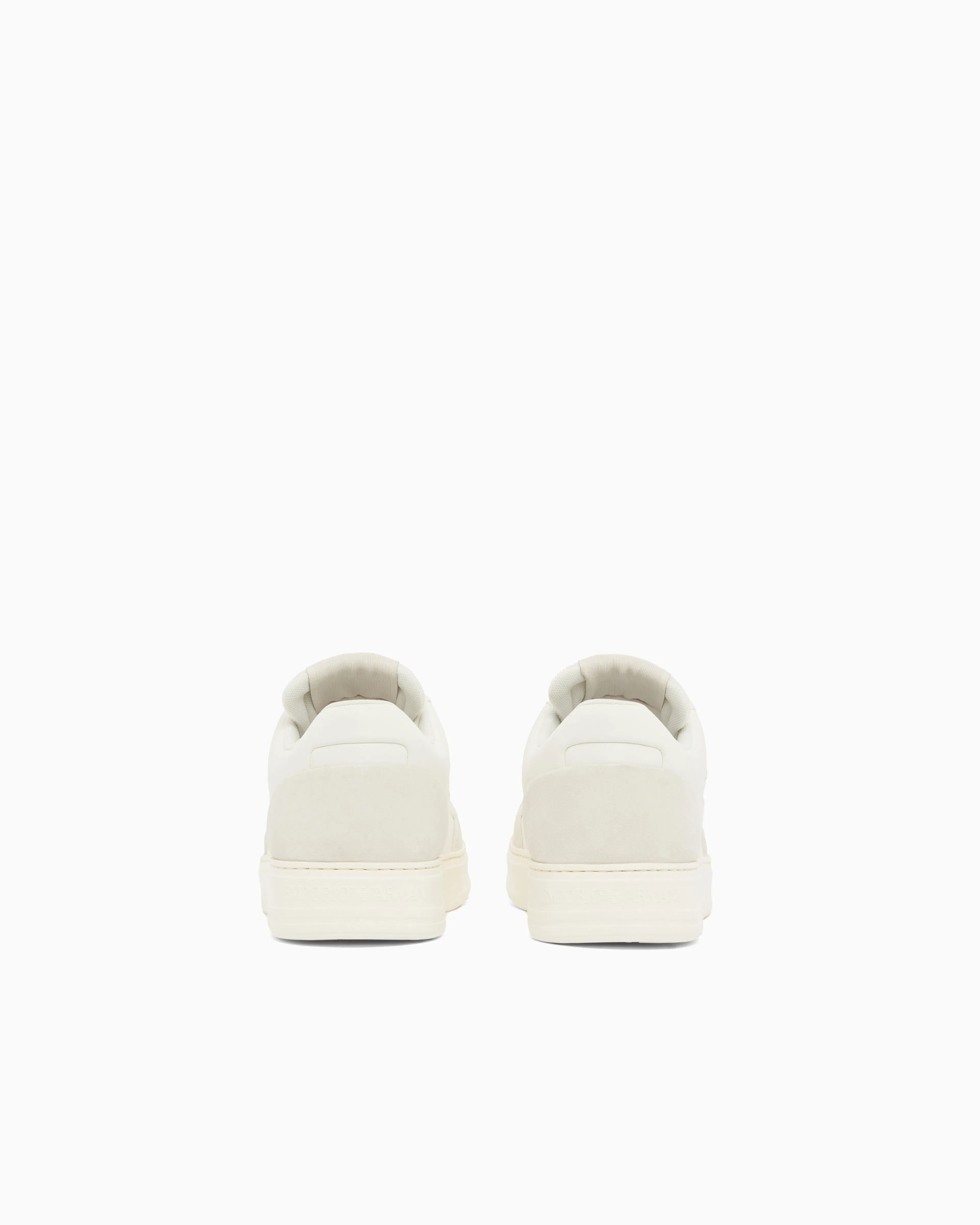 Emporio Armani Cordura Sneakers With Suede Details White