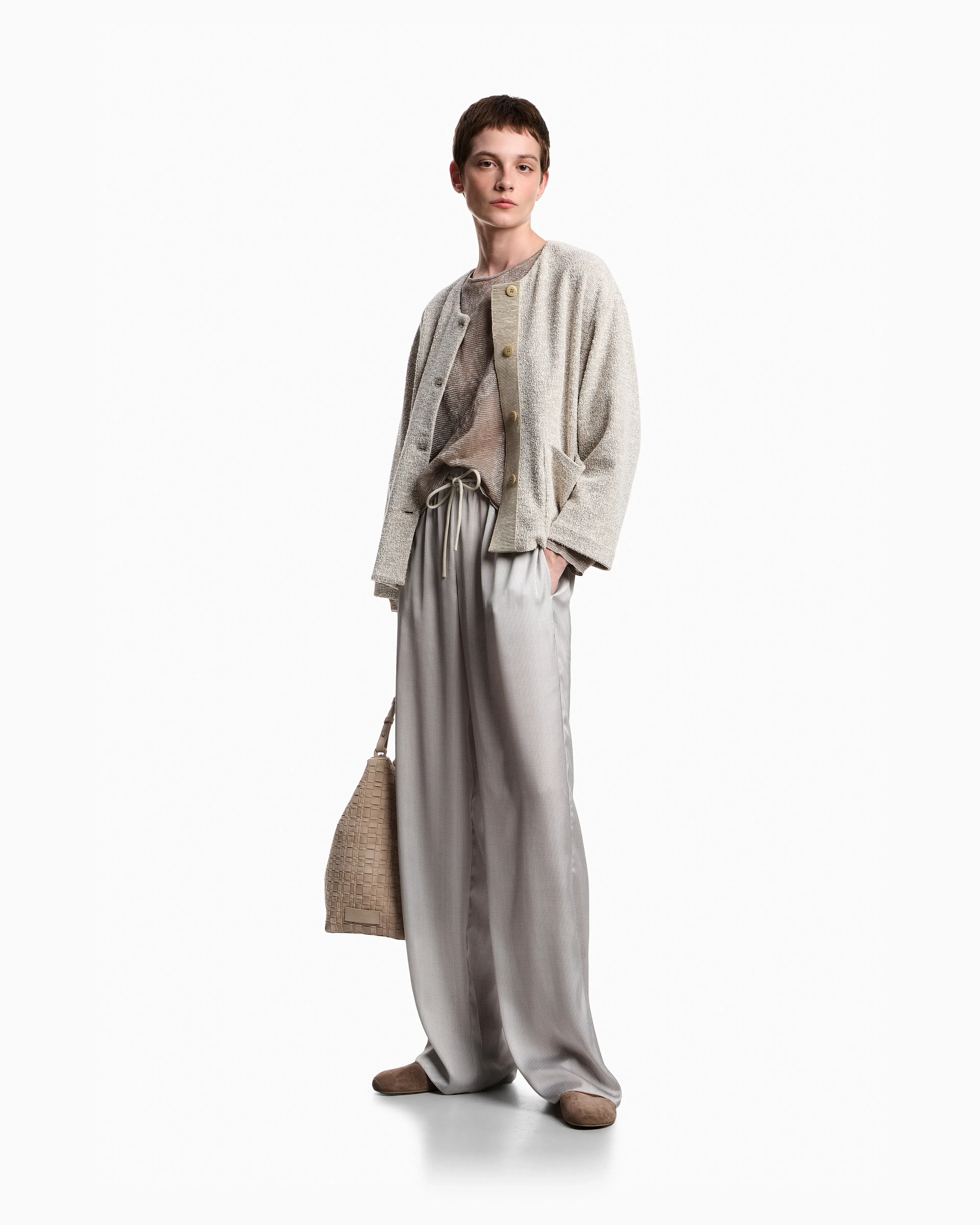 Emporio Armani Bouclé jacquard jersey jacket