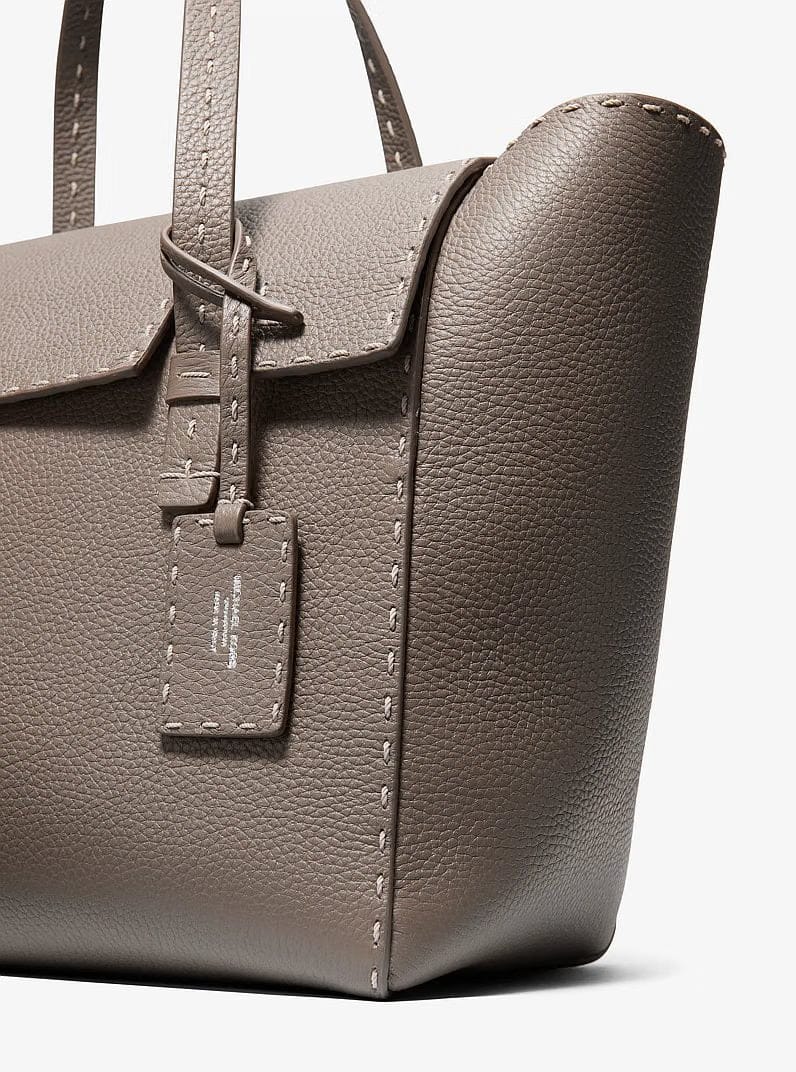 Michael Kors Sophia Hand-Stitched Pebbled Leather Satchel Mocha