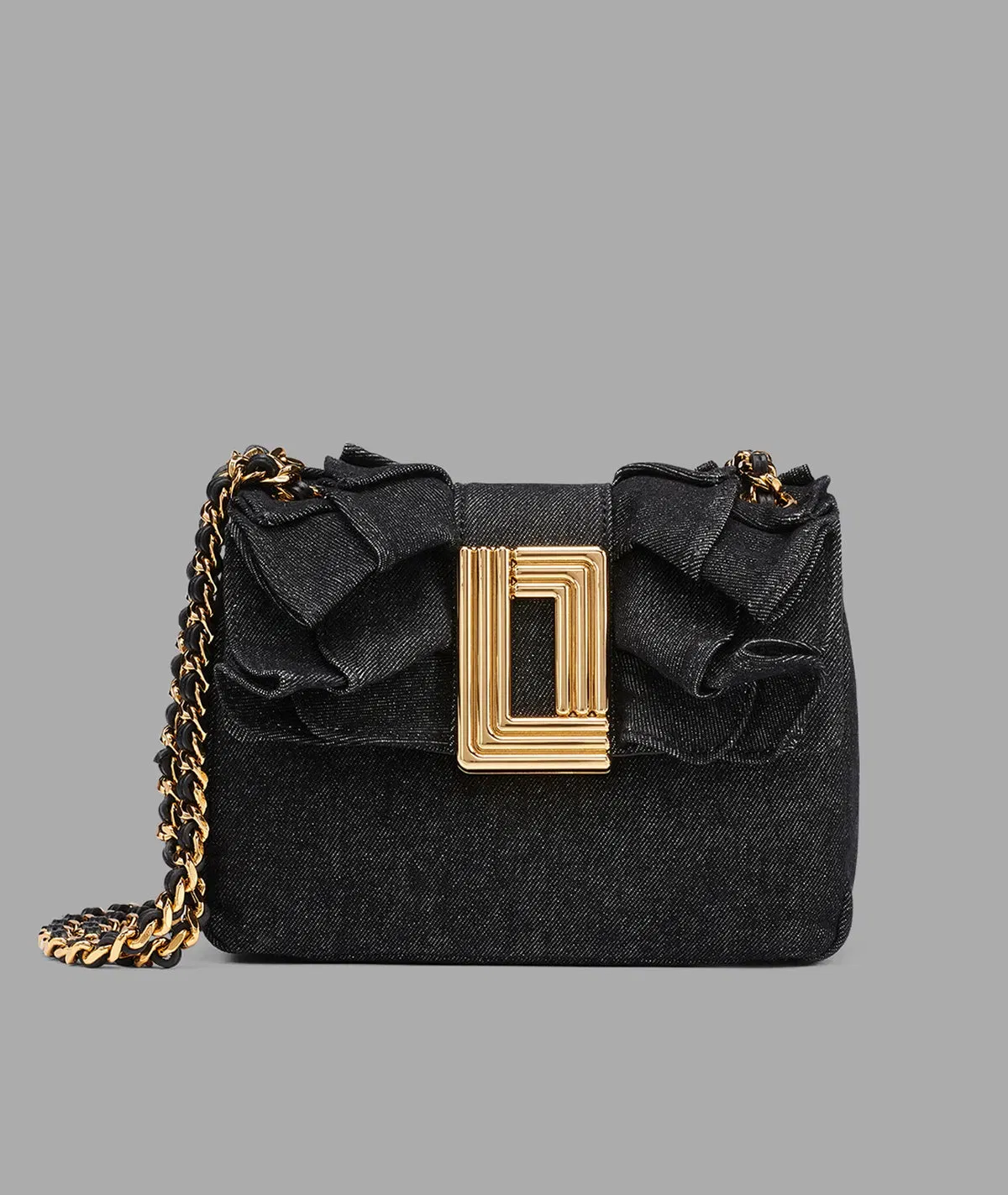 KarlLagerfeld Lafayette mini crossbody with bow black denim