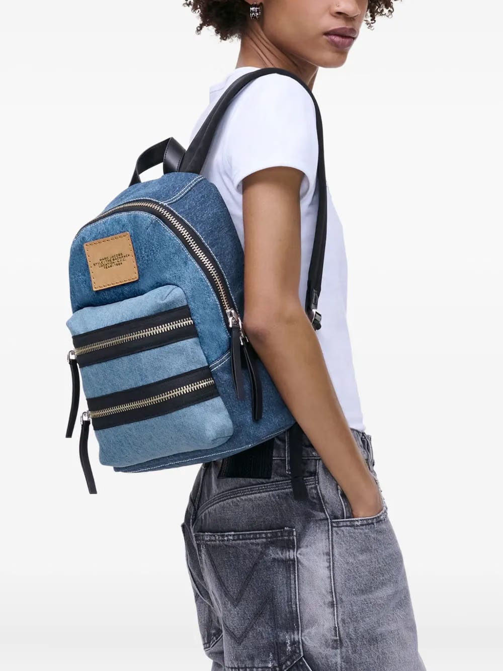medium denim backpack