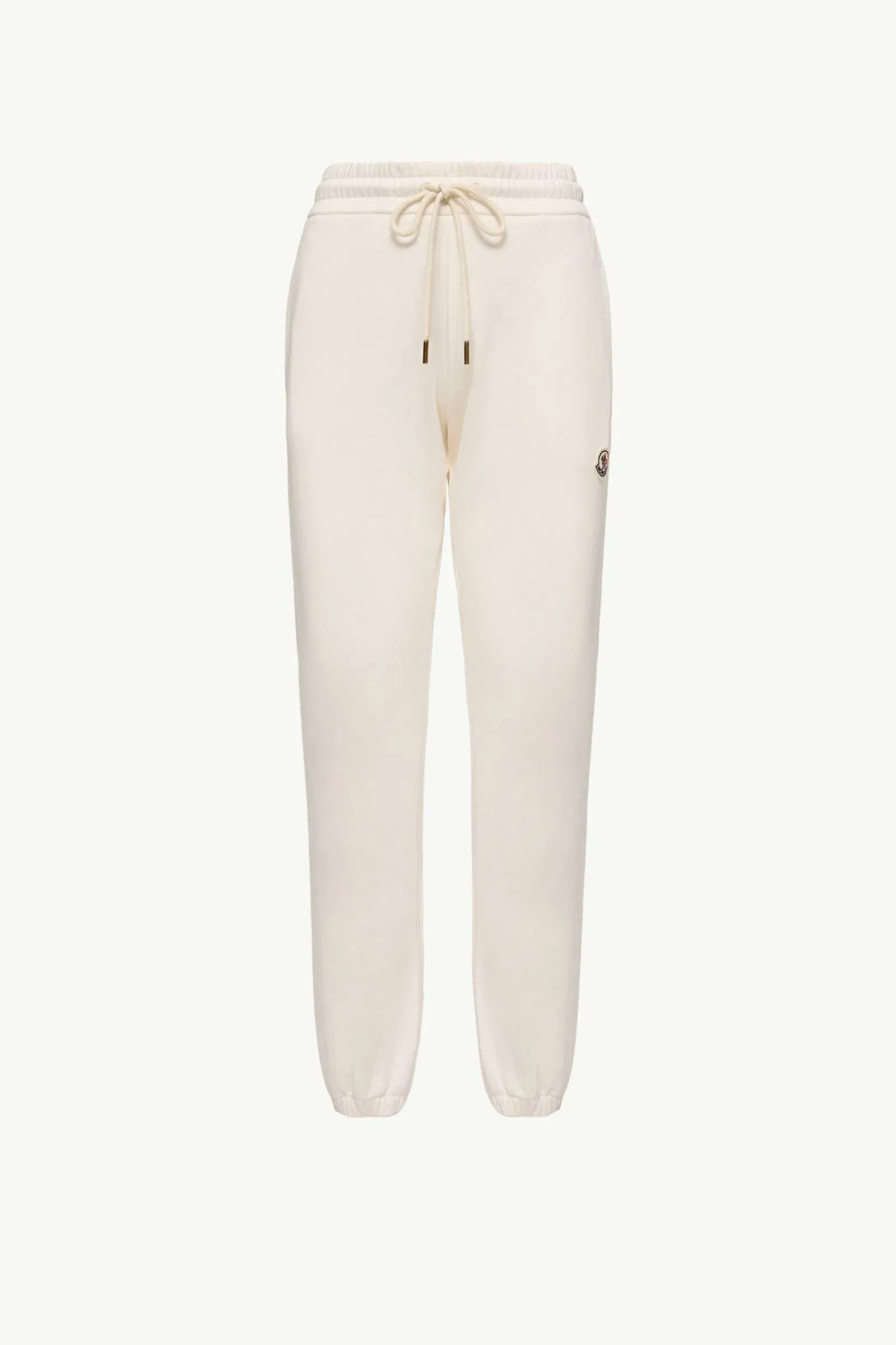 Moncler Logo Cotton Blend Fleece Sweatpants White White