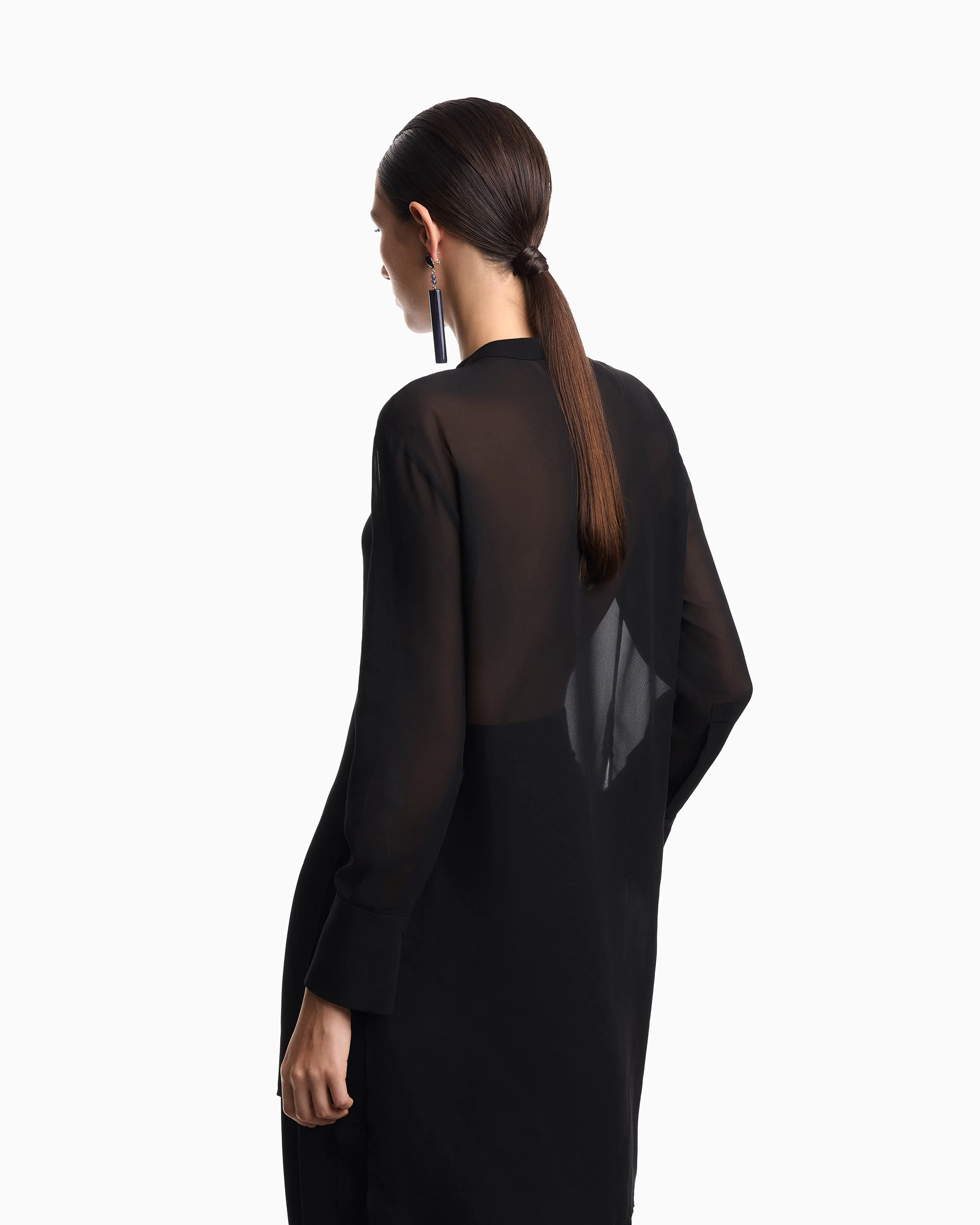 Emporio Armani Technical georgette oversized shirt